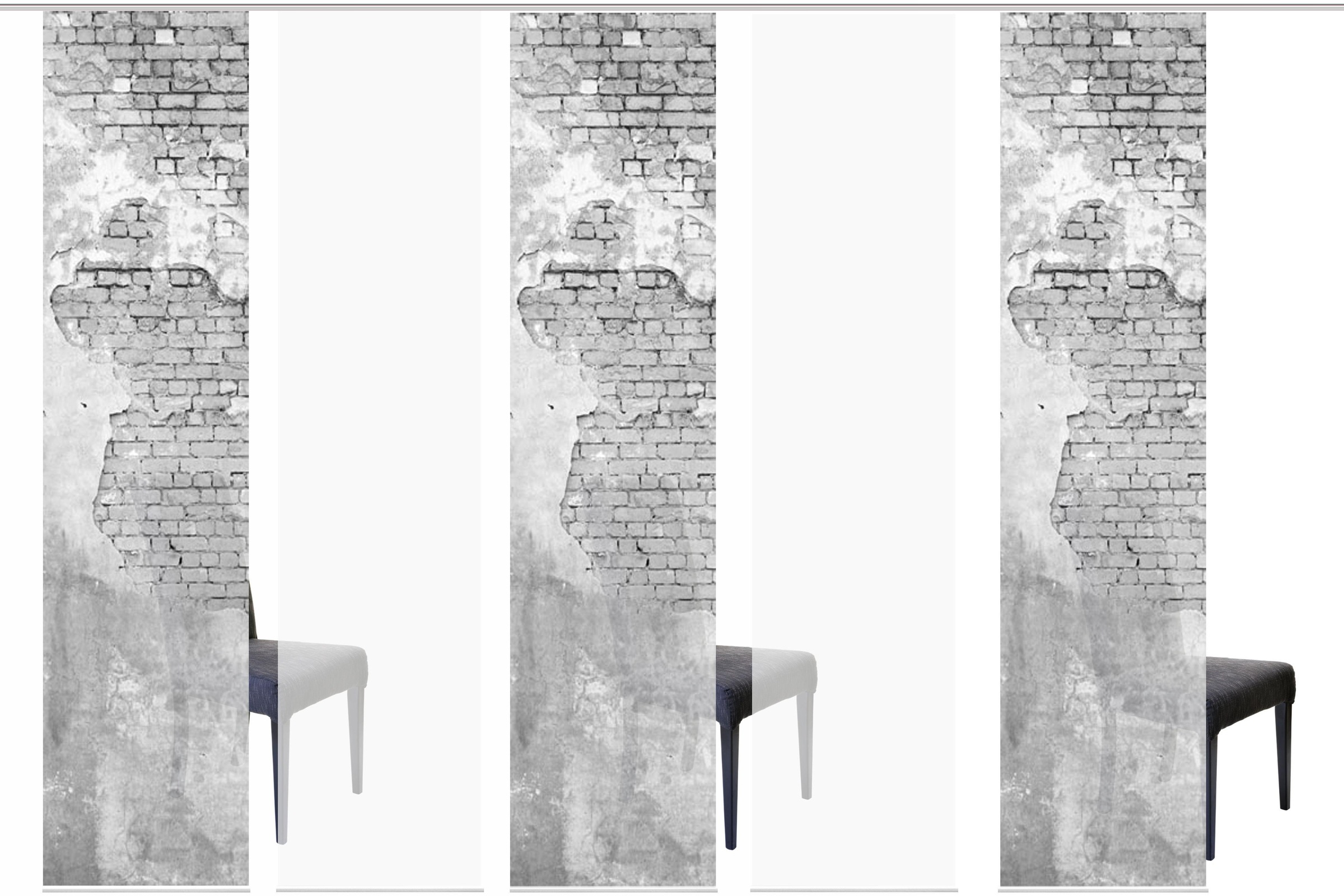 HOME WOHNIDEEN Schiebegardine »WALLONA 5ER SET«, (5 St.), HxB: 245x60