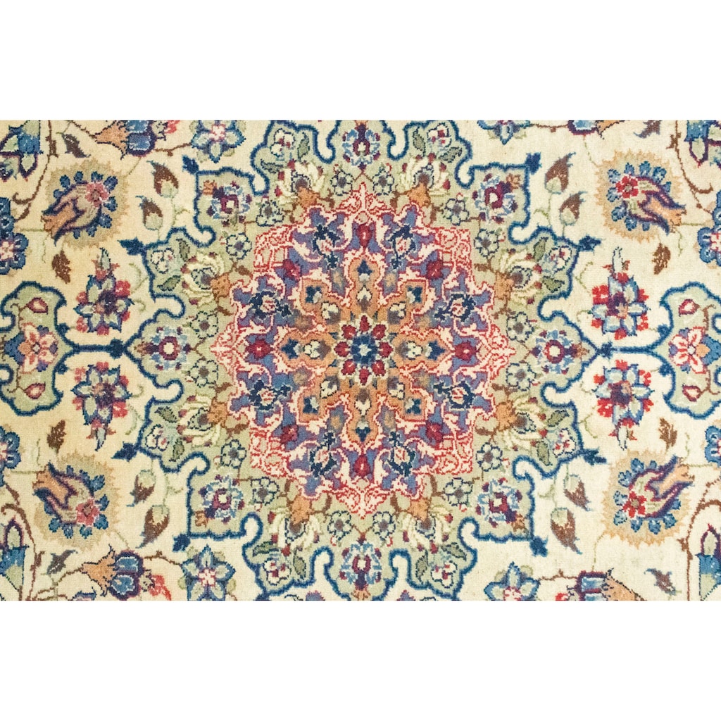 morgenland Wollteppich »Isfahan Teppich handgeknüpft beige«, rechteckig