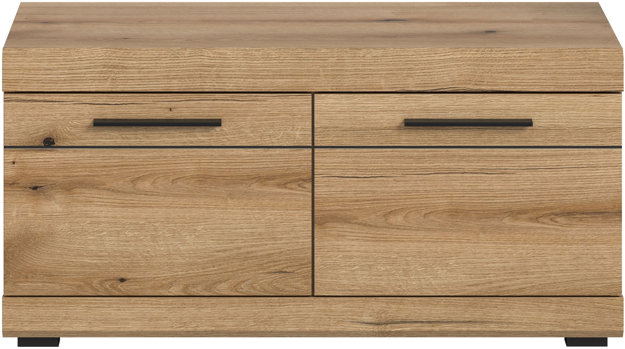 INOSIGN Sitzbank »SIENA, Breite 90 cm, 2 Türen, 2 Einlegeböden, 4 Fächer« hochwertige Rillenfräsung in MDF Front, 1 Stk. tlg. Garderobenbank, Dielenbank, Bank, Flurbank, Kommode