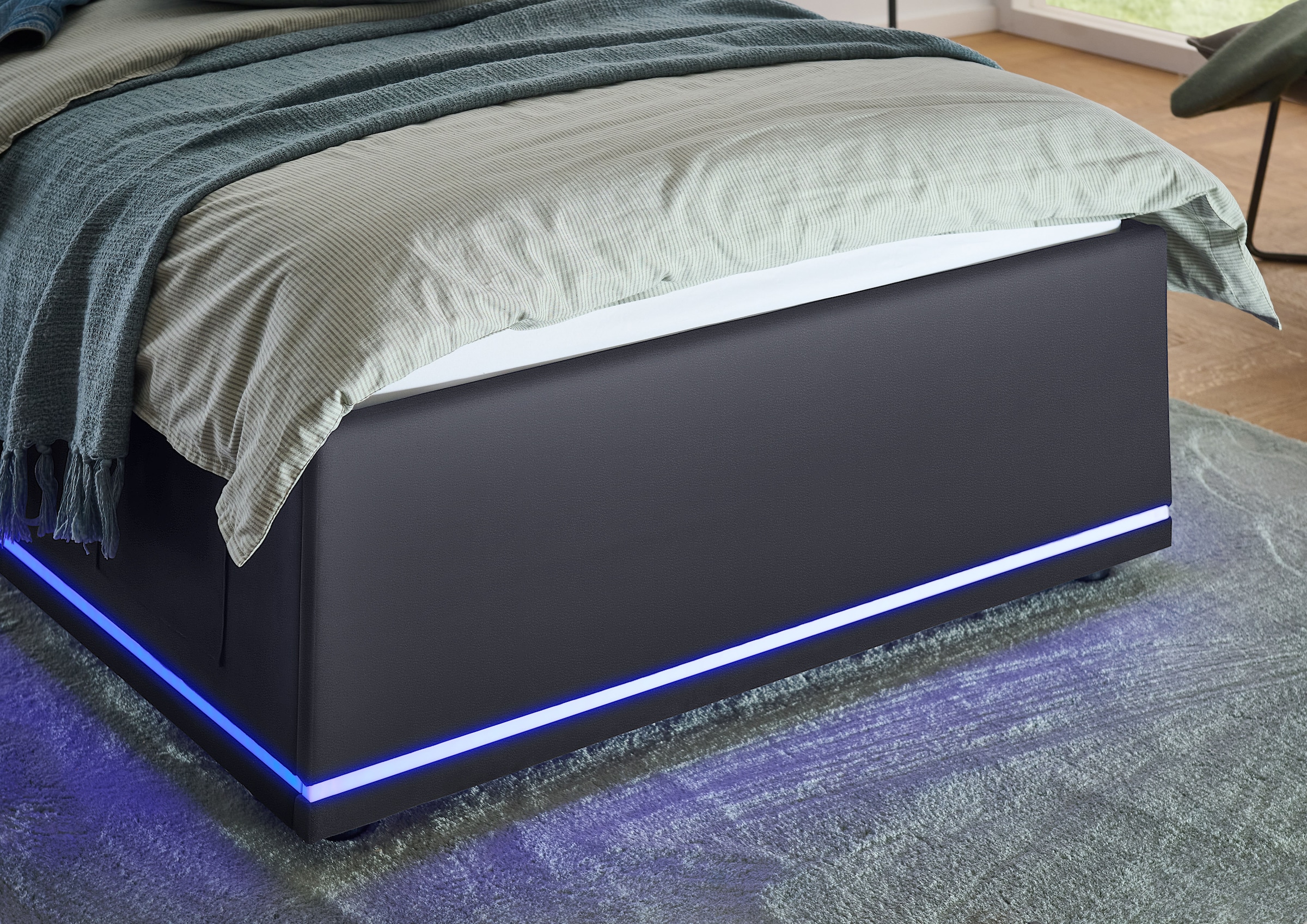 meise.möbel Polsterbett »CIRCLE inkl. LED-Beleuchtung & USB-Anschluss, wahlweise mit Bettkasten« erhältlich in den Breiten 90cm, 120cm & 140cm