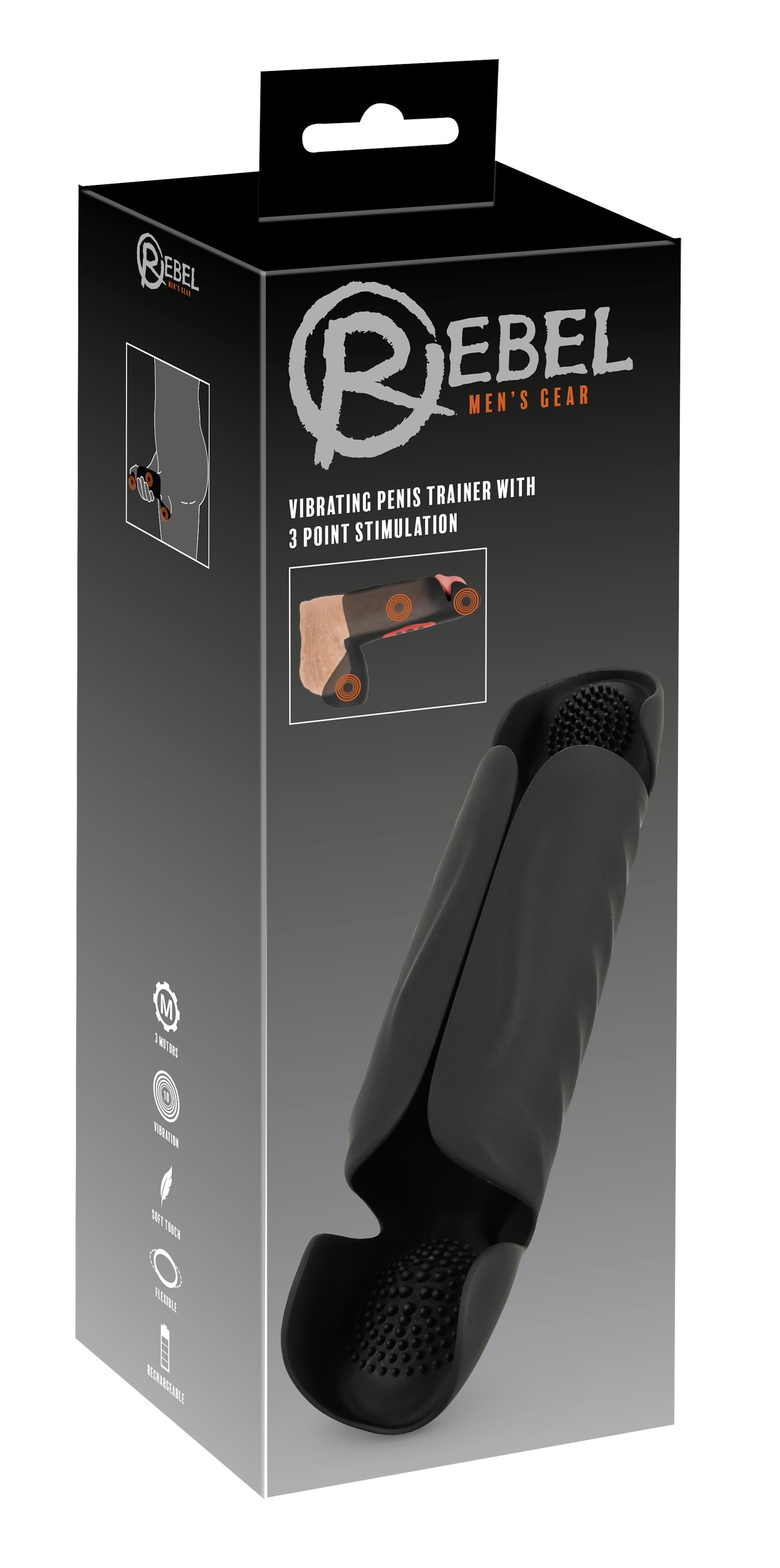 REBEL Masturbator »Masturbator mit Vibration Penis Trainer with 3 Point Stimulation«