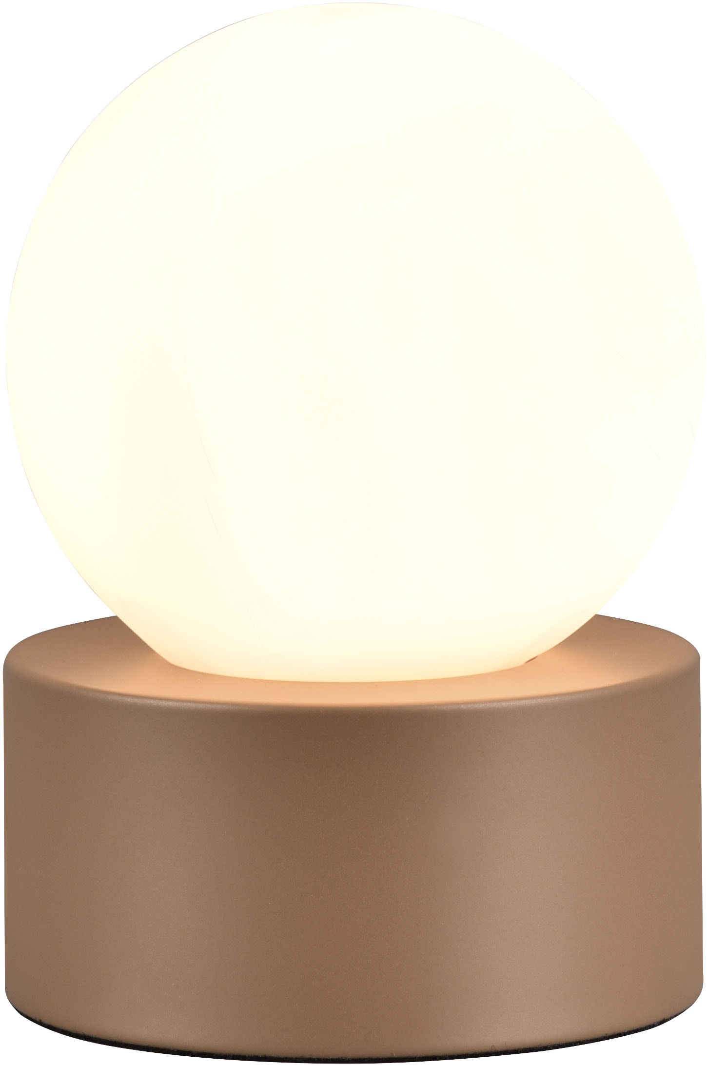 TRIO Leuchten Tischlampe »COUNTESS, Tischleuchte Glas Kugel exkl 1x E14 max 25W Nachttischlampe«, 1 flammig, Leuchtmittel E14 | Leuchtmittel wechselbar, Wohnzimmer Tischlampe mit On/Off Touch Steuerung Ø12cm Glasschirm weiß