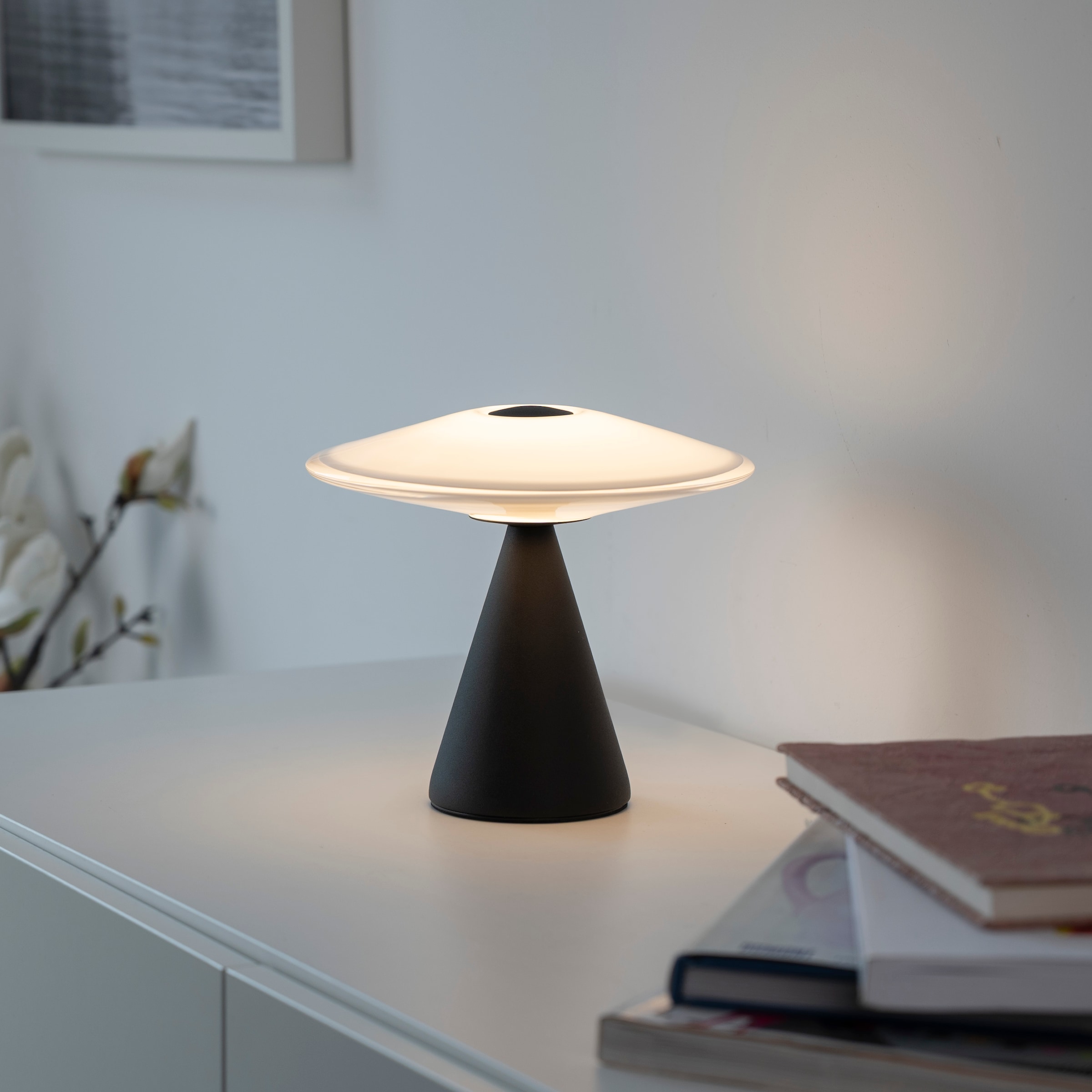 Paul Neuhaus LED Tischleuchte »ELIPSA« LED-Board 1 Stk. Warmweiß Touchdimmer, Memoryfunktion, Opalglas