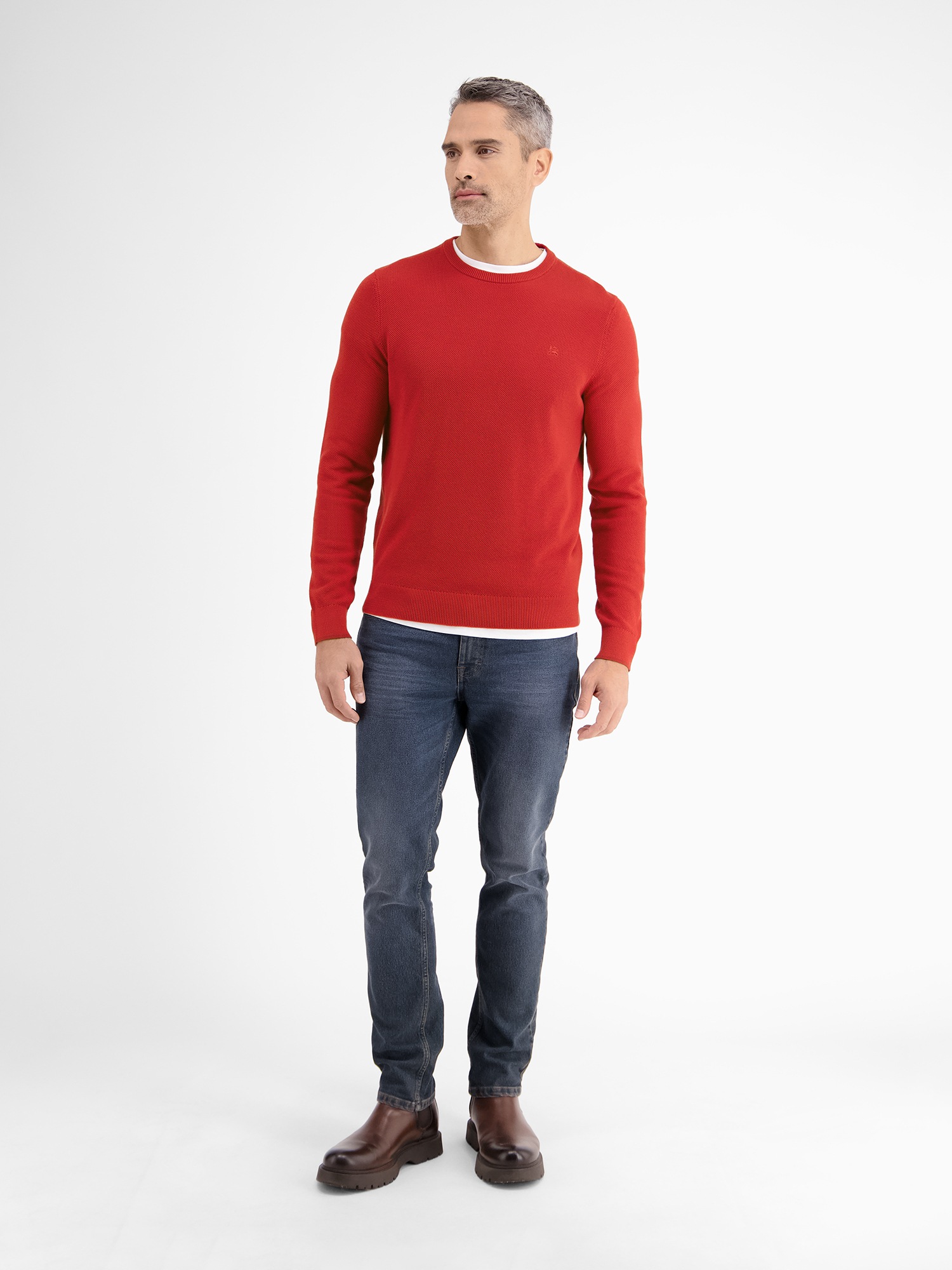 LERROS Strickpullover »LERROS Leichter Strickpullover mit schmaler Rippstruktur«