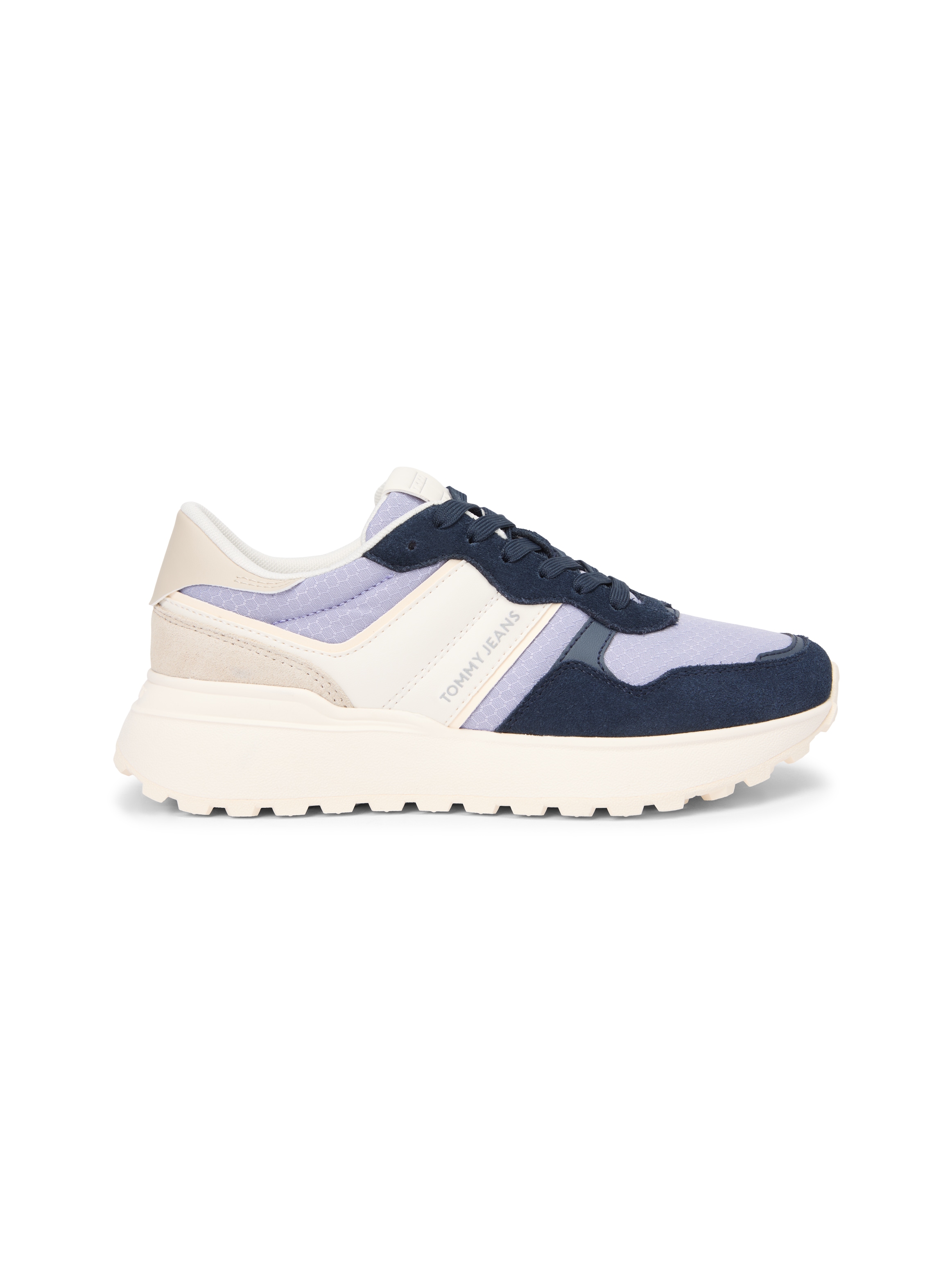 Tommy Jeans Keilsneaker »TJW CLEATED RUNNER SUEDE MIX«  , Freizeitschuh, Halbschuh, Schnürschuh mit Logoschriftzügen