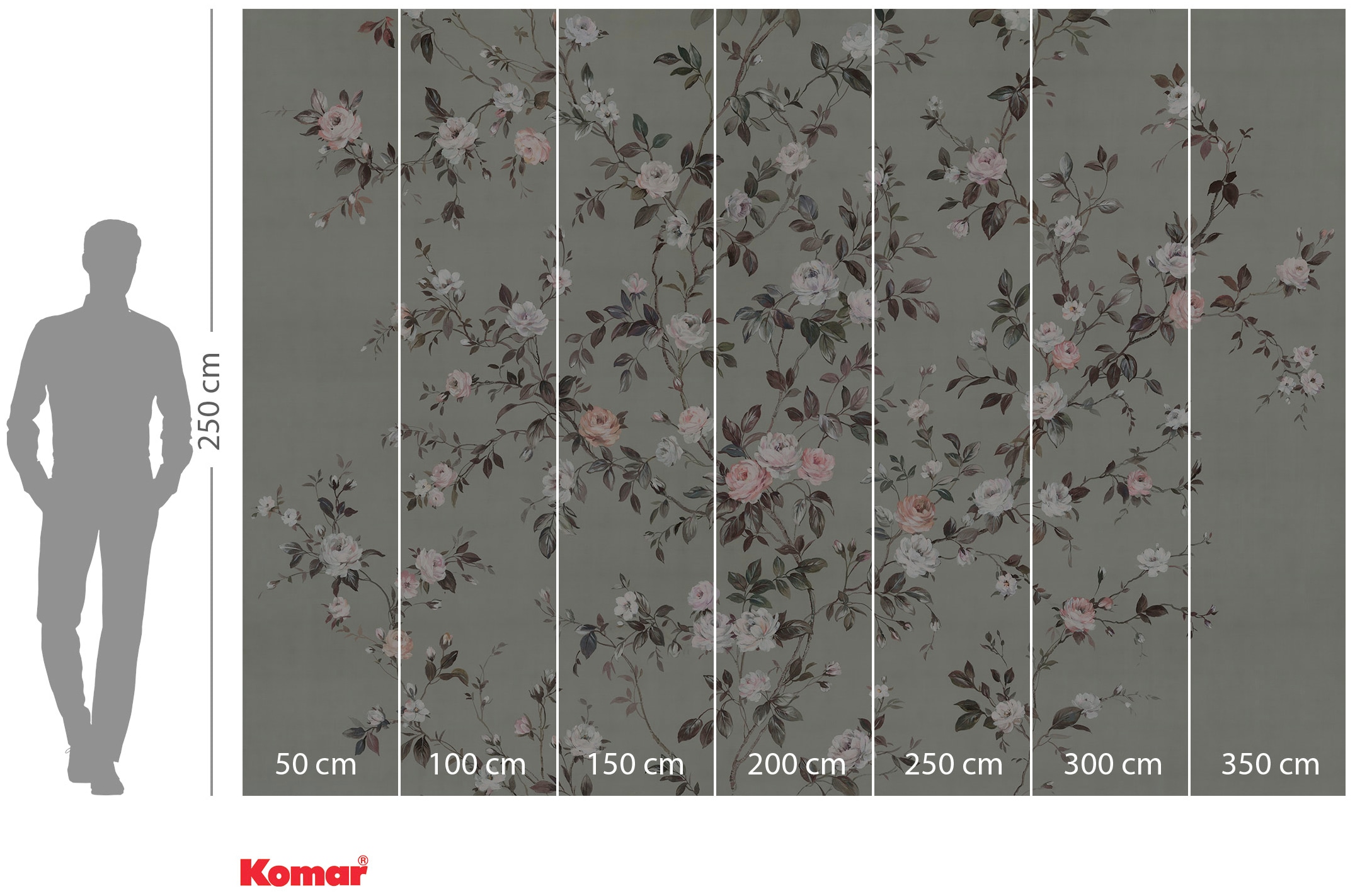 Komar Vliestapete »Digitaldruck Vlies - Rosellia - Größe 350 x 250 cm«, bedruckt, Wohnzimmer, Schlafzimmer