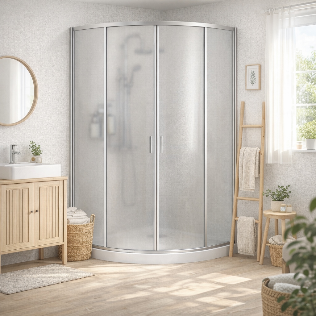 welltime Runddusche »Summer« Hohe 190 cm, 6mm ESG, Easy Clean, verbessertes Rollensystem
