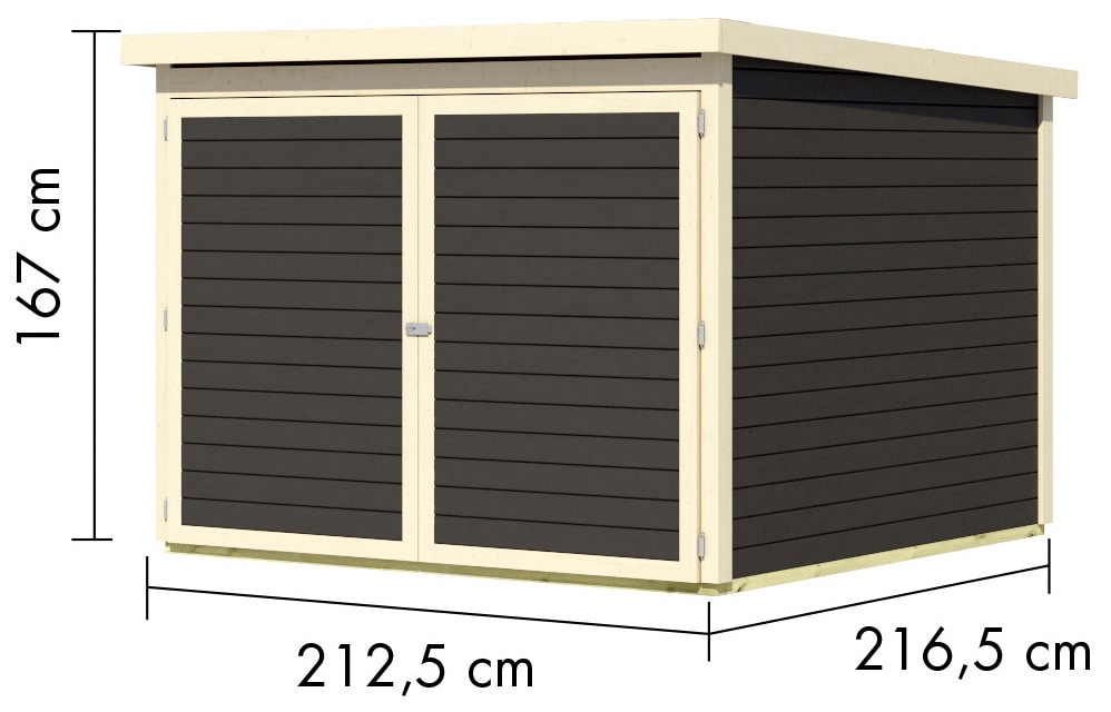 Karibu Fahrradbox »Fahrradgarage 4« in verschiedenen Farben, BxTxH: 212,5x216,5x167 cm