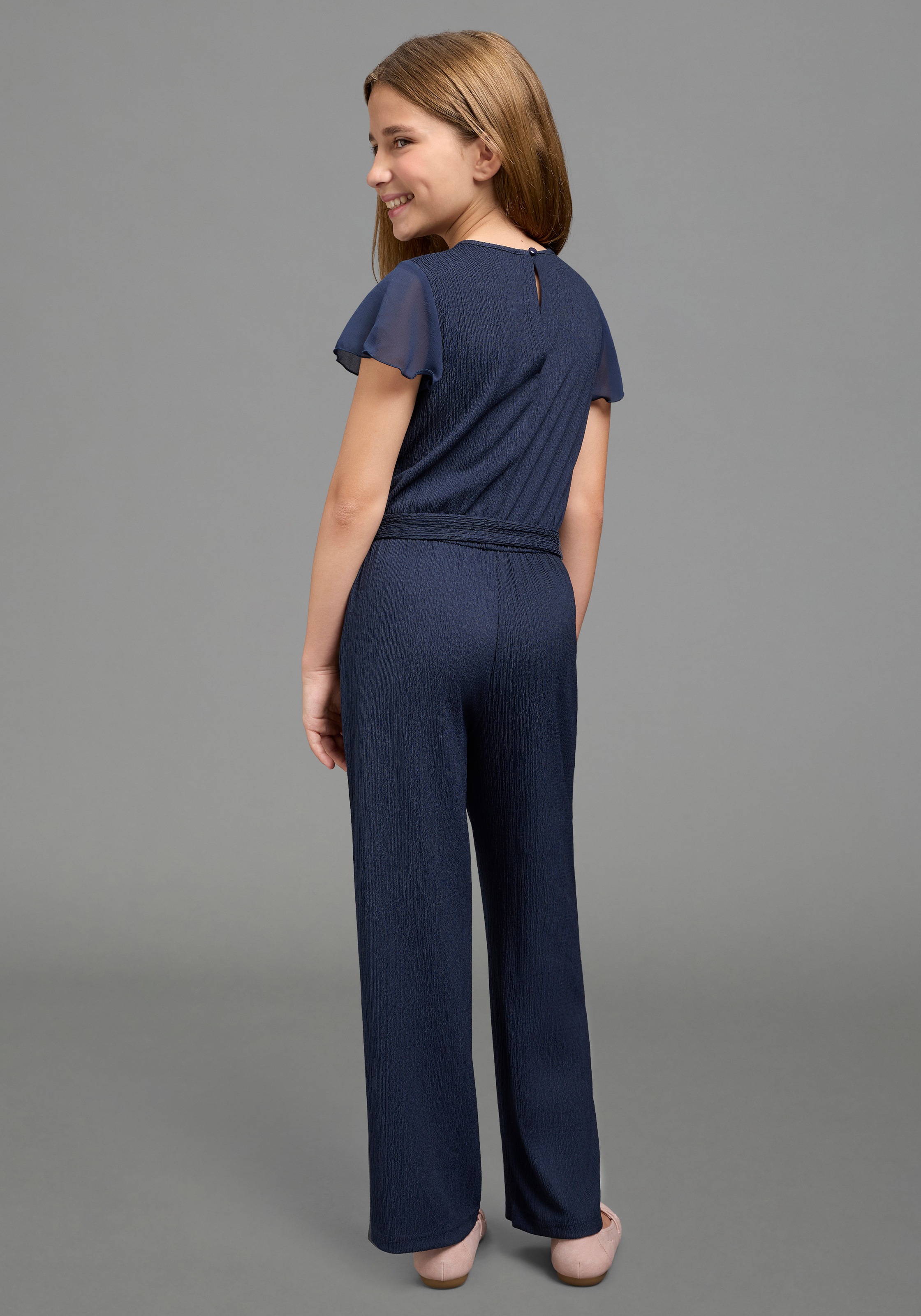 KIDSWORLD Overall »Festlicher Jumpsuit mit Chiffon-Ärmeln« Festlicher Einteiler mit Chiffon, mit Babylock-Ärmelabschluss