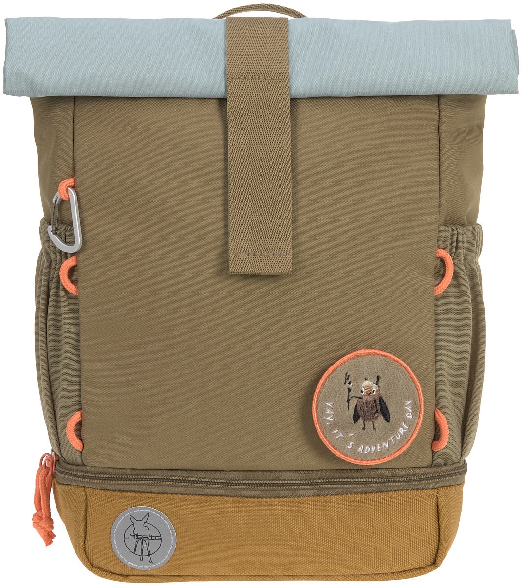 LÄSSIG Kinderrucksack »Nature, Mini Rolltop Backpack, Olive«, Reflektoren, aus recycelten PET-Flaschen