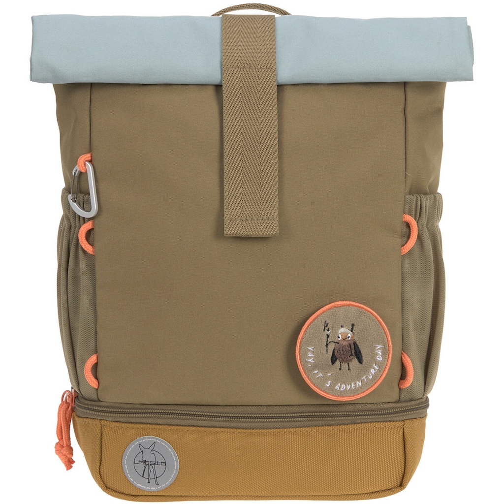 LÄSSIG Kinderrucksack »Nature, Mini Rolltop Backpack, Olive«, Reflektoren