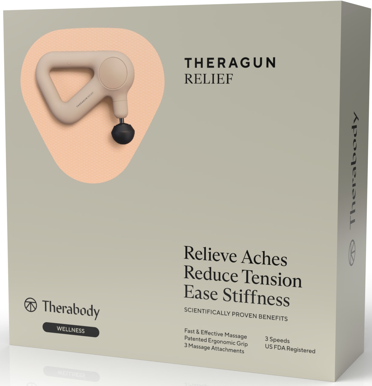 Therabody Massagepistole »Theragun Relief, Schmerzlinderung, Regeneration, Stressreduktion«, patentierter ergonomischer Griff & App-Steuerung