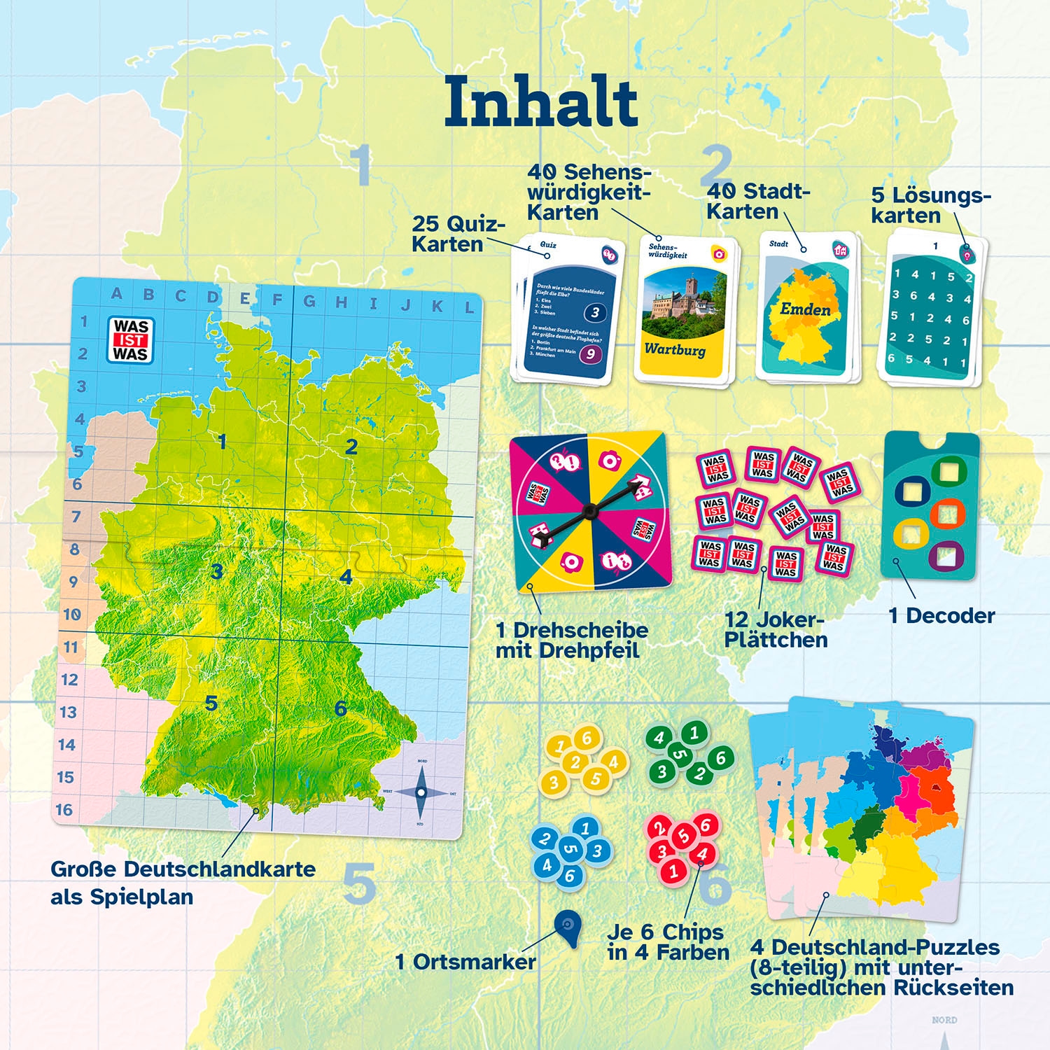 Kosmos Spiel »WAS IST WAS Entdecke Deutschland«, Made in Germany