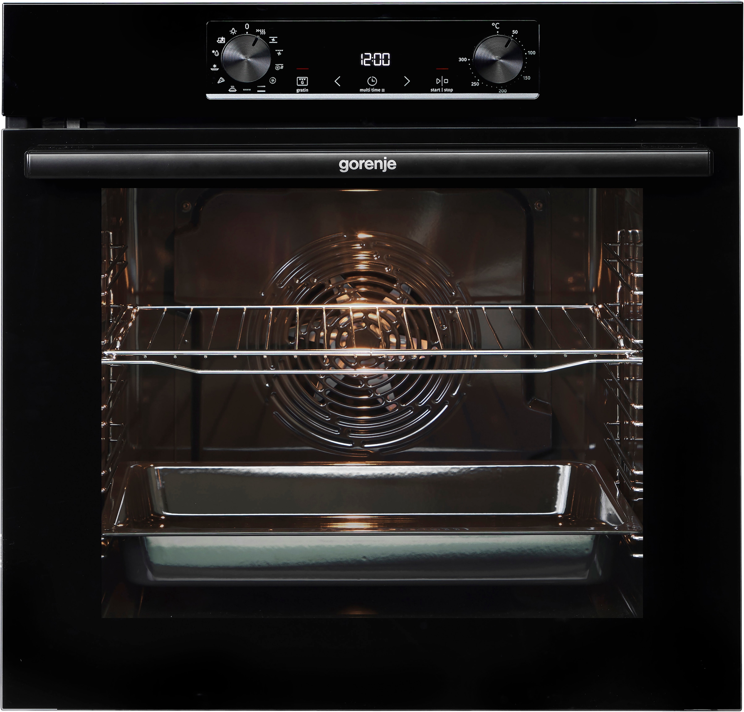 GORENJE Backofen-Set »BOP6737E02BK«, mit Teleskopauszug nachrüstbar, Pyrolyse-Selbstreinigung, (2 St.), Pyrolyse: Selbstreinigung durch hohe Hitze ohne Chemie