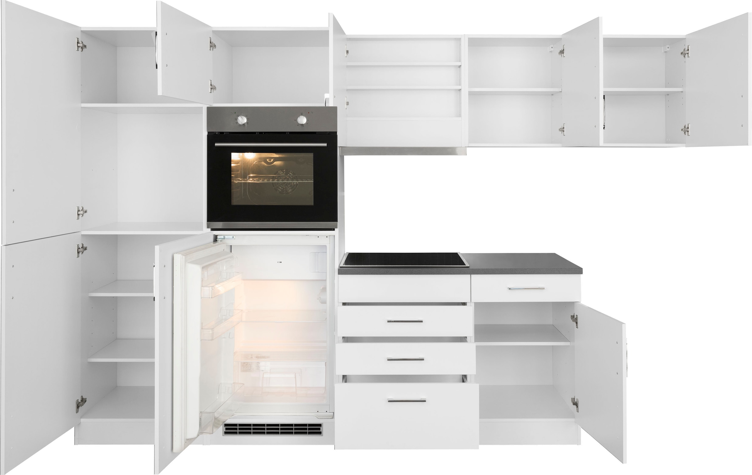KOCHSTATION Winkelküche »KS-Paris«, Stellbreite 290/220 cm, wahlweise mit Induktionskochfeld