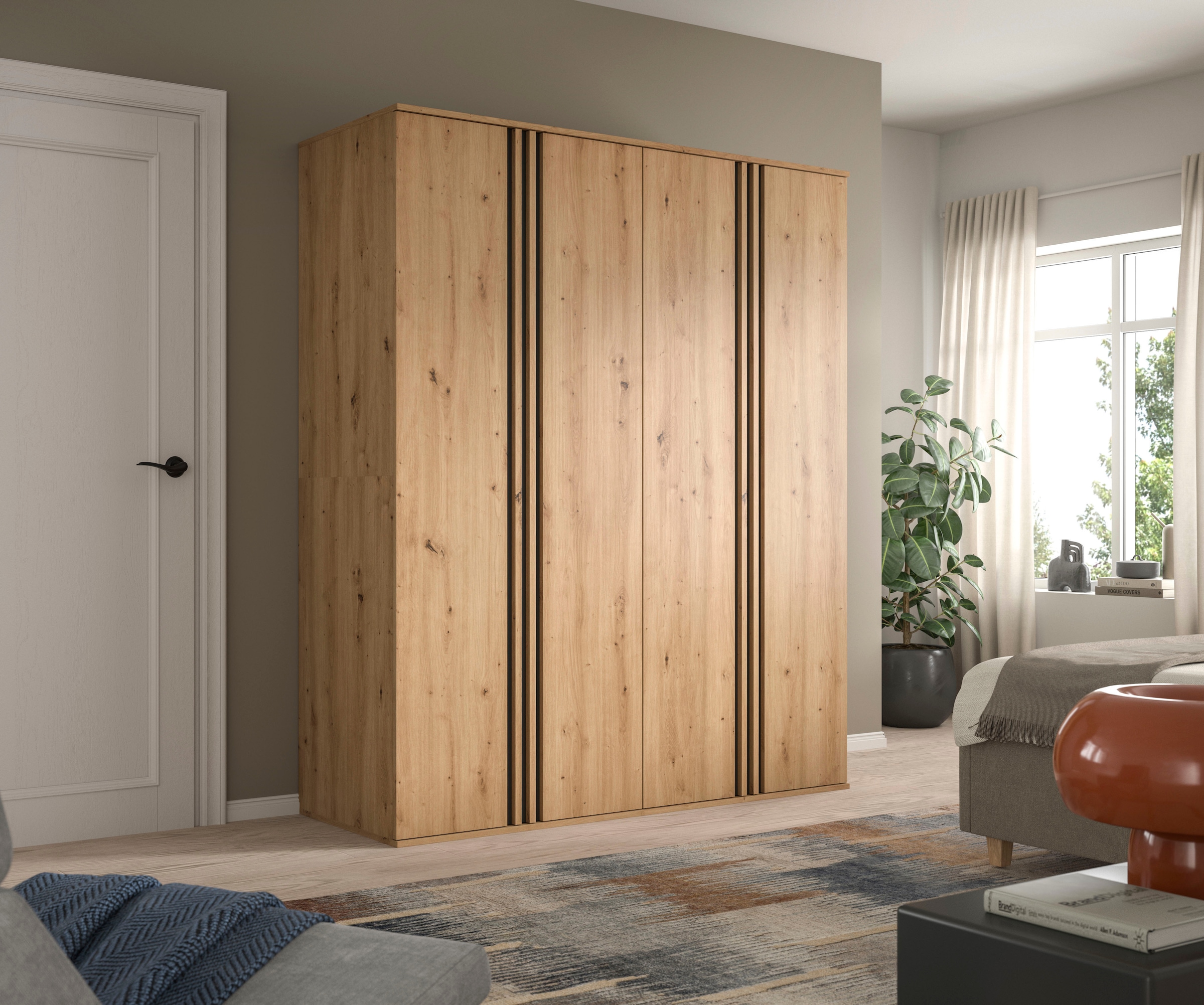 Home affaire Schrank-Set »ALVA, in den Breiten 160 & 240 cm, Paneeloptik, Schlafzimmerschrank« wähle den beste Schrank Kombination, individuell platzierbar, 