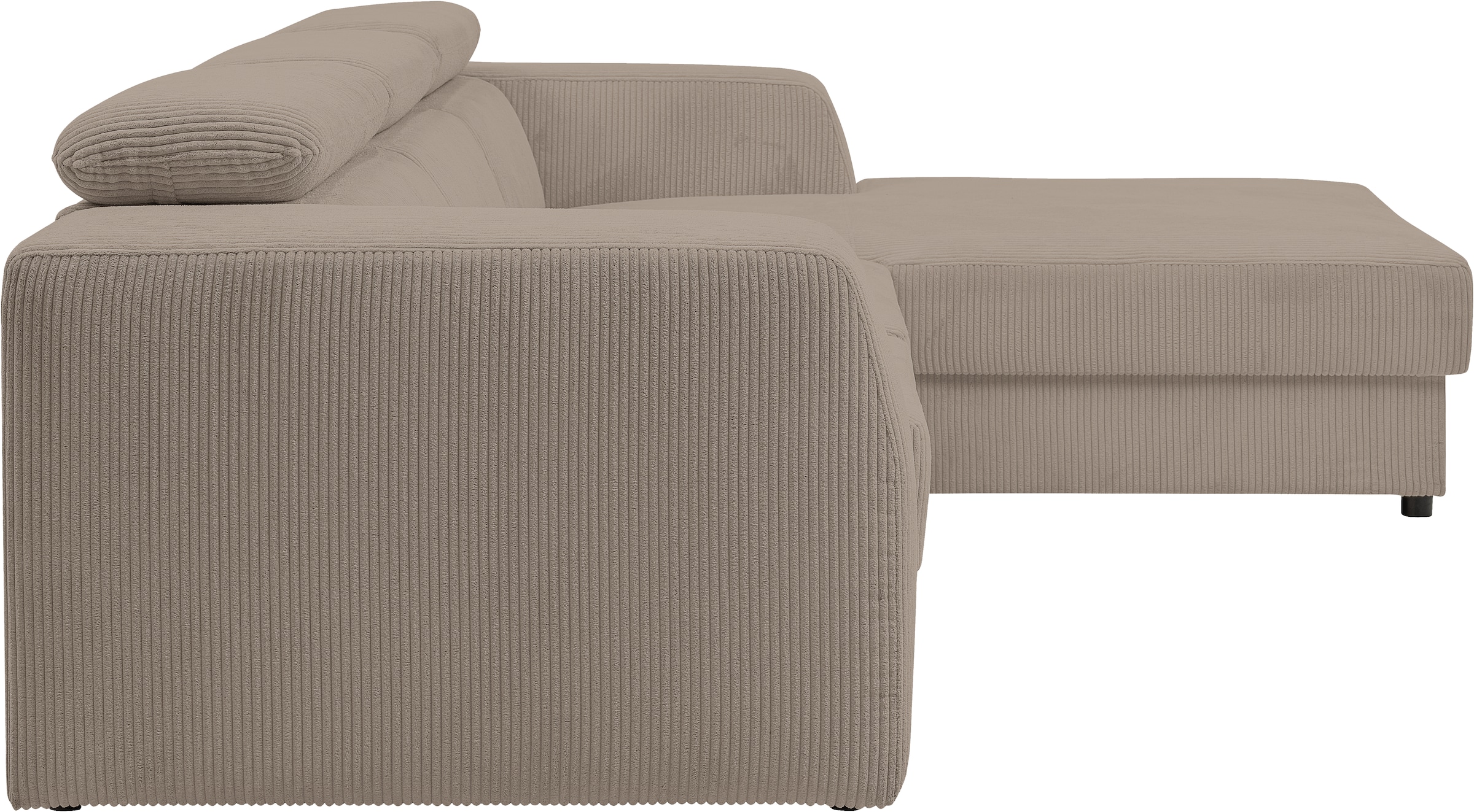 WERK2 Ecksofa »Cherry, modernes Sofa mit Komfortfunktionen, Breite 270cm, L-Form,«, bequem, mit verstellbaren Kopfteilen, Schlaffunktion und Bettkasten
