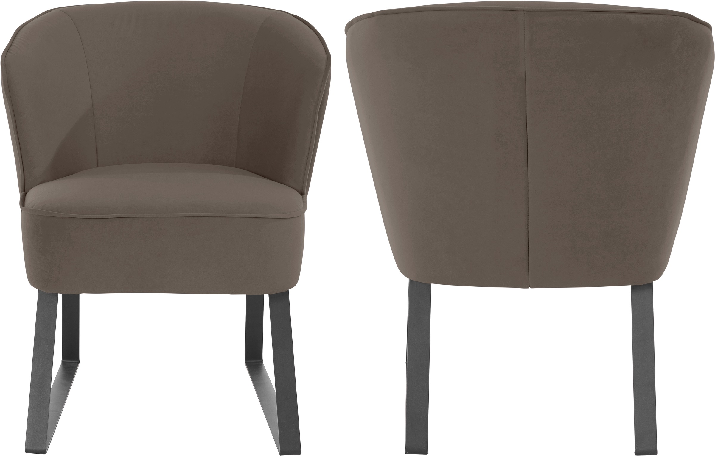 exxpo - sofa fashion Sessel »Americano, Loungesessel«, mit Keder und Metallfüßen, Bezug in verschiedenen Qualitäten, 1 Stck.