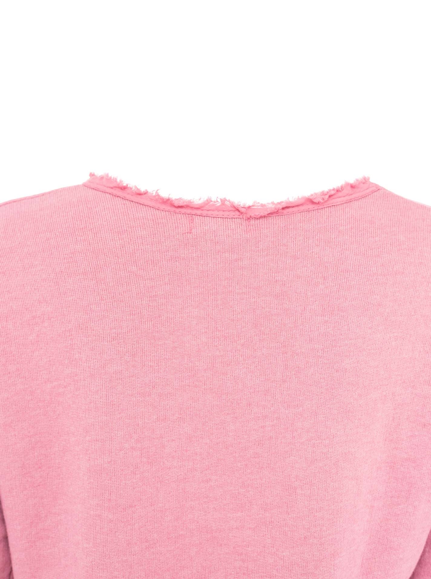 Zwillingsherz Sweatshirt »"Positive Mind"«, ausgefranster V-Ausschnitt, Used Look, Langarm, Schriftzug
