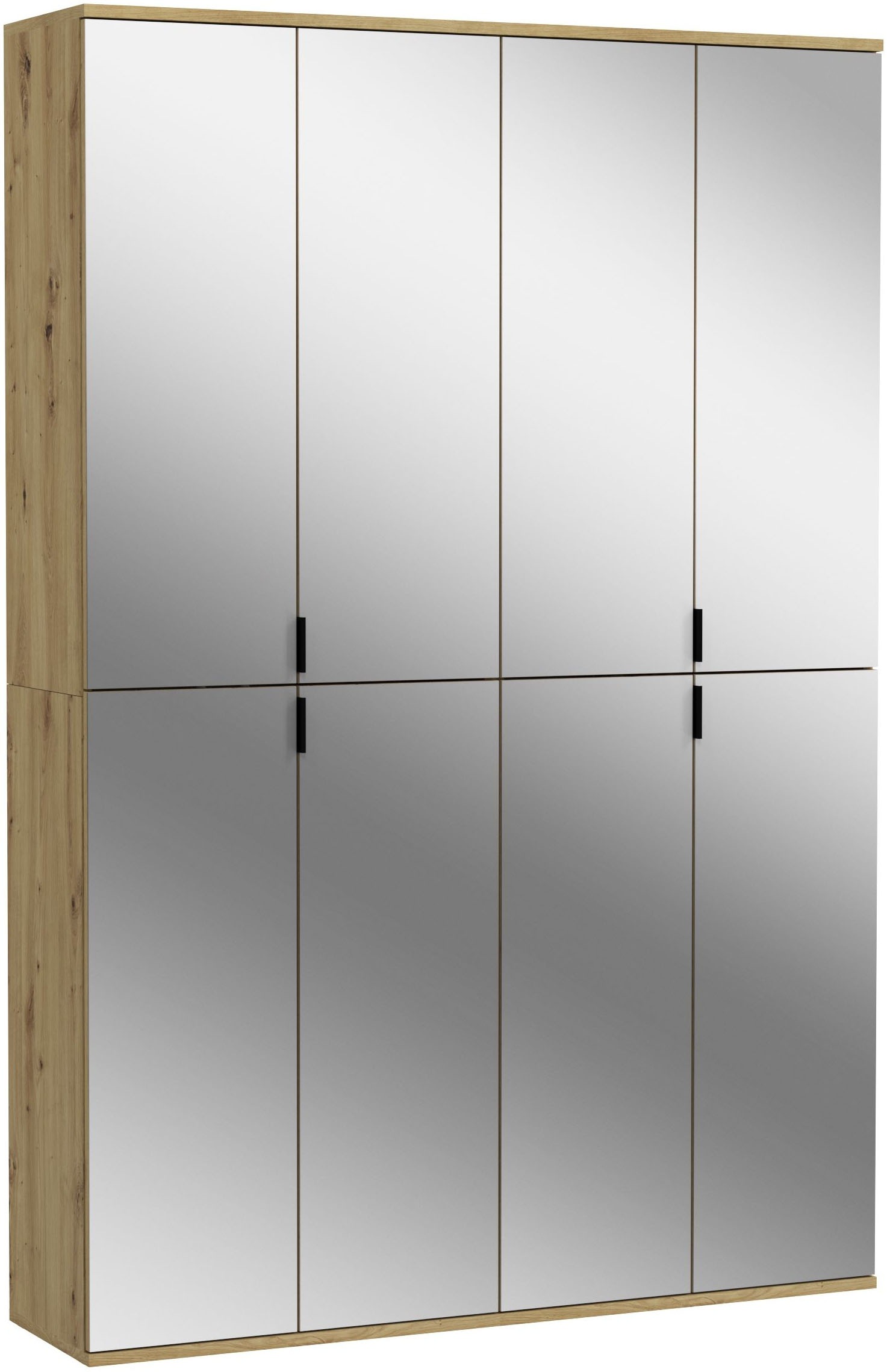 INOSIGN Garderoben-Set »Trondheim, Breite 122cm, best. aus 2 Schränken, 8 Türen, 18 Fächer«, (Set, 2 St.), inkl. ausziehbarer Kleiderstange, Garderobenschrank, Kleiderschrank