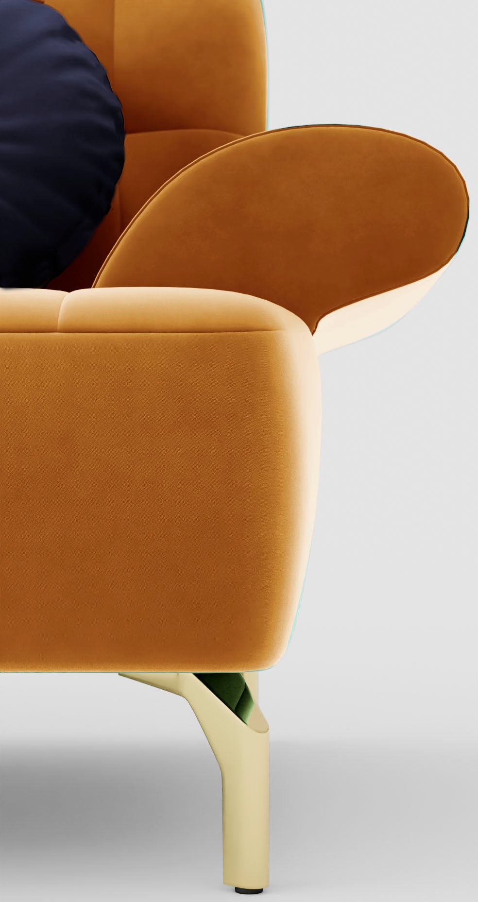 sit&more 2,5-Sitzer »Orient 1« inkl. 2 Zierkissen mit Strass-Stein, goldfarbene Metallfüße