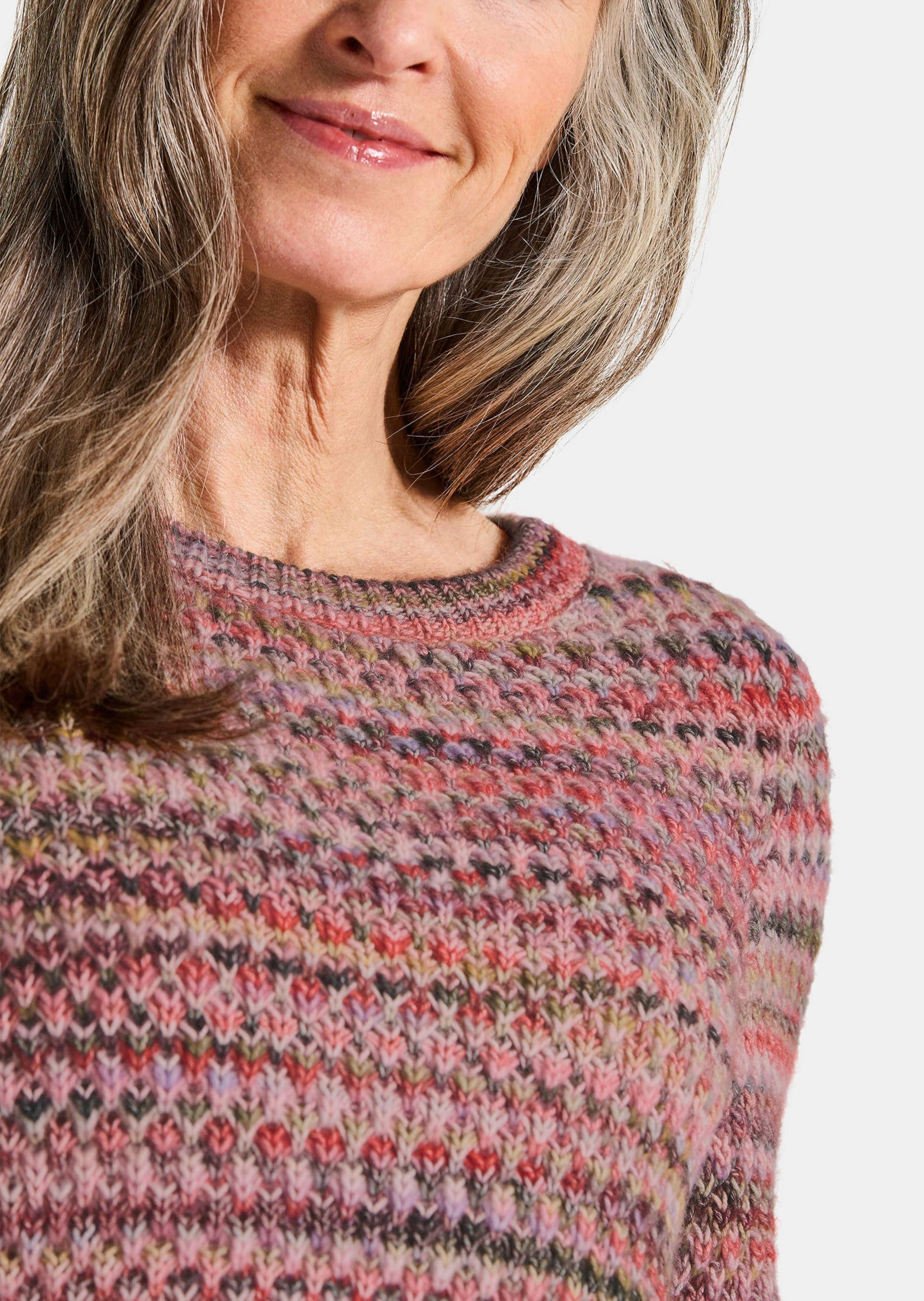 GOLDNER Rundhalspullover »Strickpullover in Multicolor-Optik«