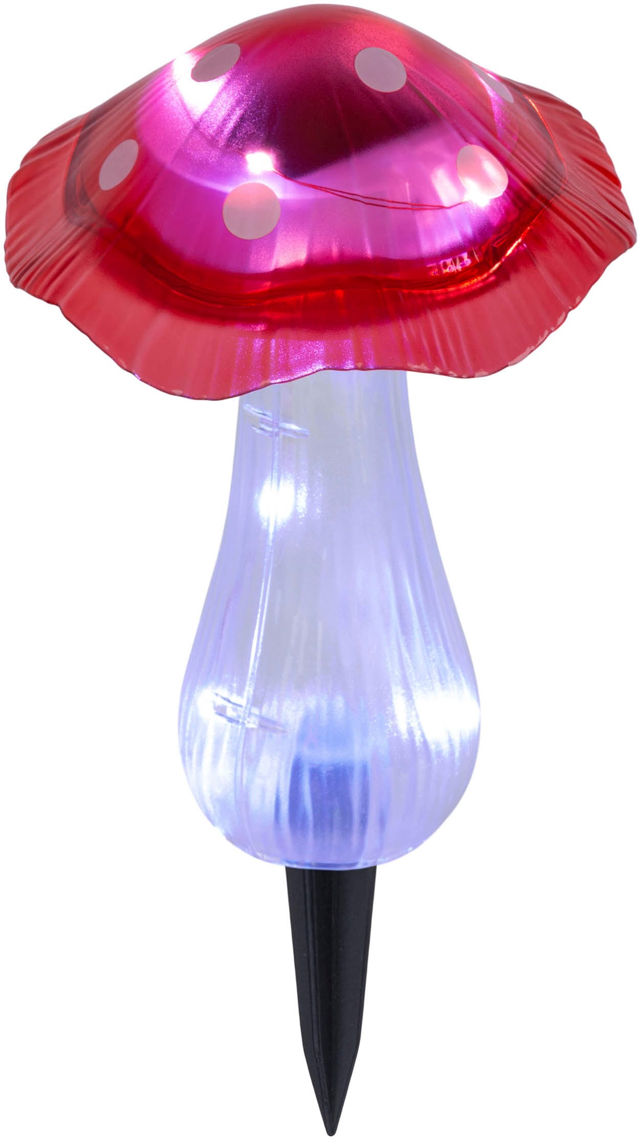 näve LED Solarleuchte »Mantar« LED-Modul 2 Stk. Kaltweiß 2er Set Dekoerdspieß Pilze rot und gelb, Dämmerungssensor, kaltweiß