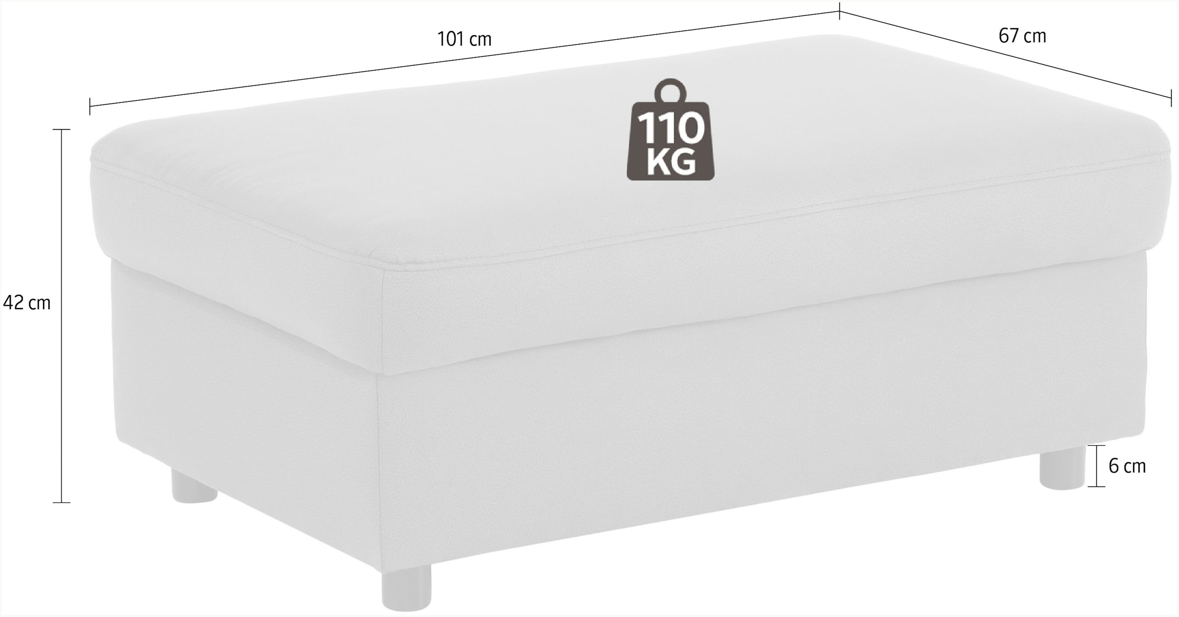 Home affaire Polsterhocker »Mauritius« passend zur "Mauritius"-Serie, auch mit "Soft clean"-Bezug