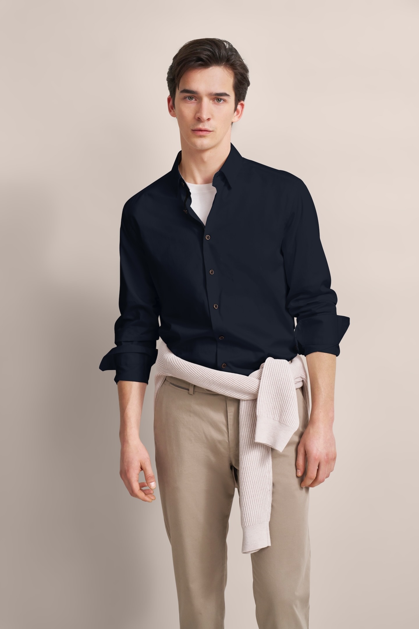 Bugatti Herren Langarmhemd in schlichter Optik in blau, Größe XXL