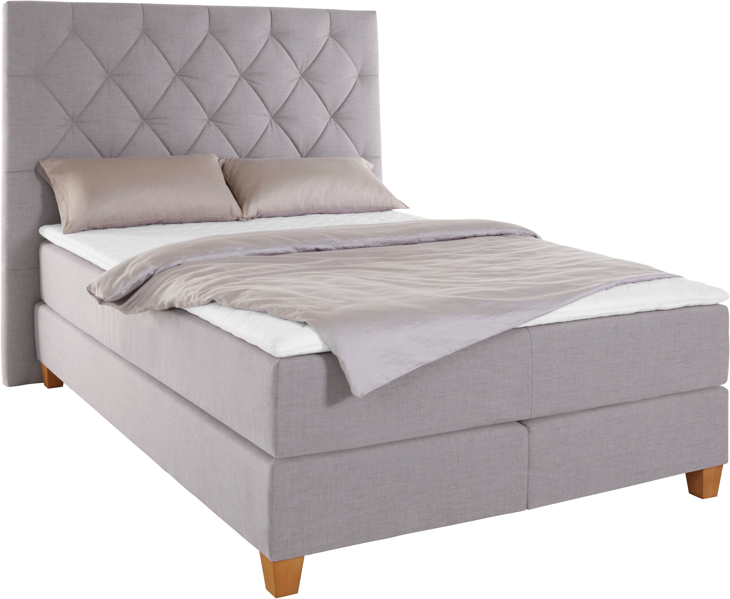 Home affaire Boxspringbett »Harmones hoch« in 3 Breiten, Härtegrad auch im Mix mit je 1 Matratze in H2 und H3