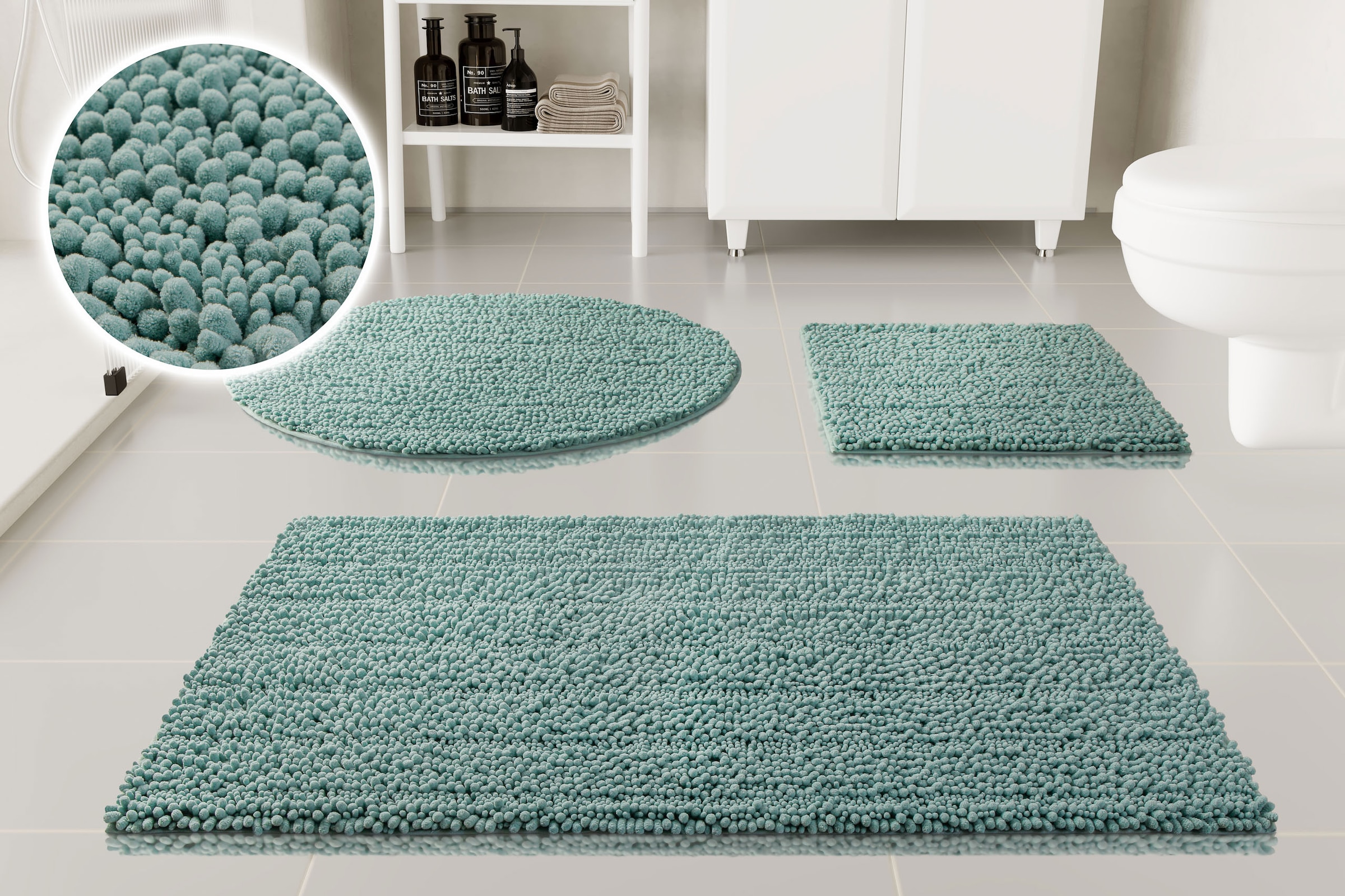 OTTO home Badematte »Torrni« Höhe 22 mm rutschhemmend beschichtet fußbodenheizungsgeeignet | schnell trocknend Badteppich, getuftet, modern, Uni, antirutsch, flauschig, hochflor