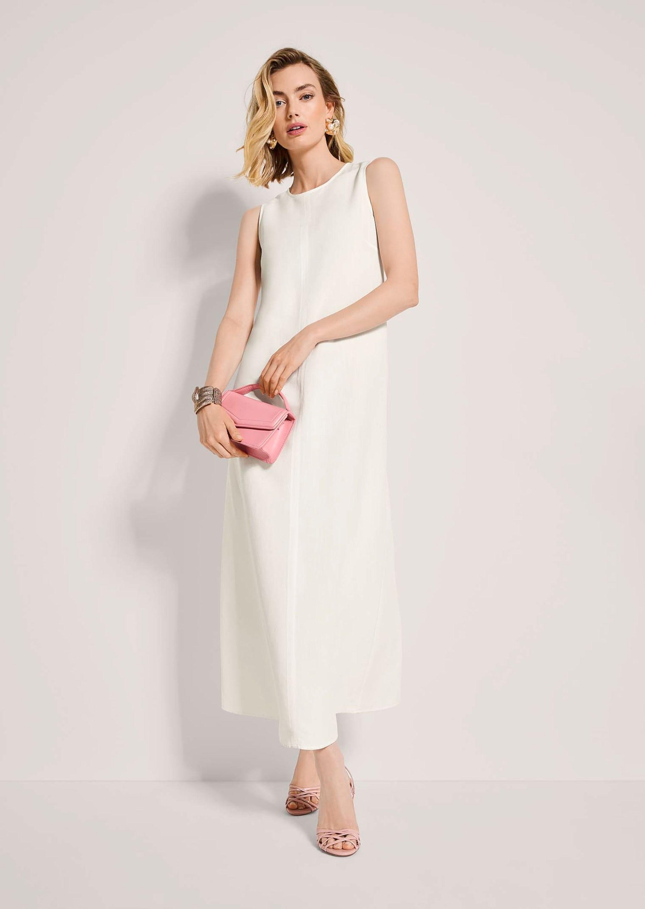 MADELEINE Midikleid »Maxikleid Viskosekleid mit Rundhals«