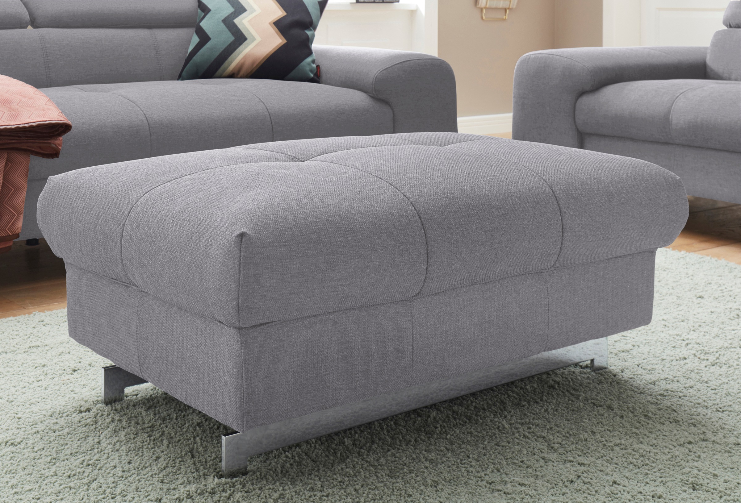 COTTA Polstergarnitur »Chef L-Form«, (Set, 2 tlg.), Set bestehend aus: Ecksofa mit Kopfteilverstellung & Hocker