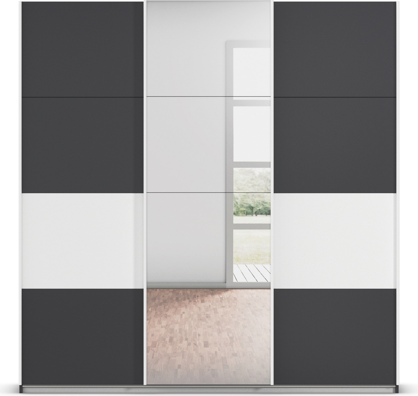 rauch Schwebetürenschrank »Kleiderschrank Schrank Garderobe CORTONA« inkl. Inneneinteilung, 2 Stoffboxen und zusätzlichen Einlegeböden