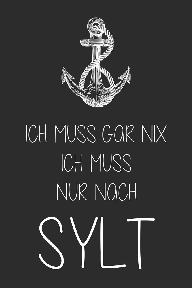 queence Metallbild »Muss nach Sylt« Anker | Küste | Schriftzug | Schriftzüge 1 Stk. tlg. Stahlschilder