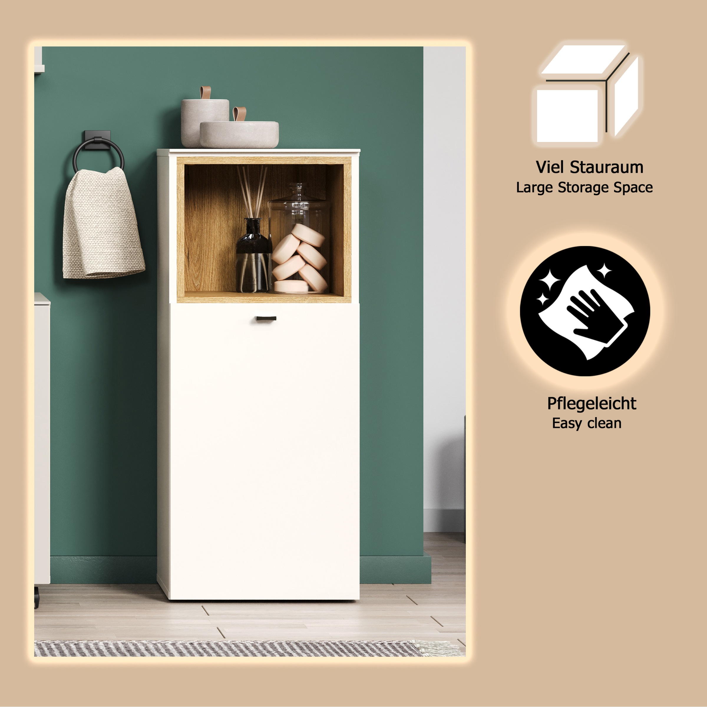 welltime Unterschrank »San Pedro«, (1 St.), Standschrank mit Soft-Close Funktion - (B/T/H) 40/31/95 cm