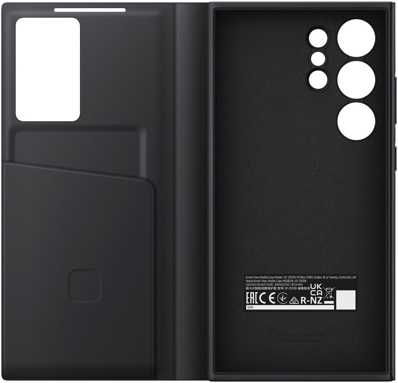 Samsung Handyhülle »Smart View Wallet Case Galaxy S24 Ultra«, Schutz, griffig und stylisch