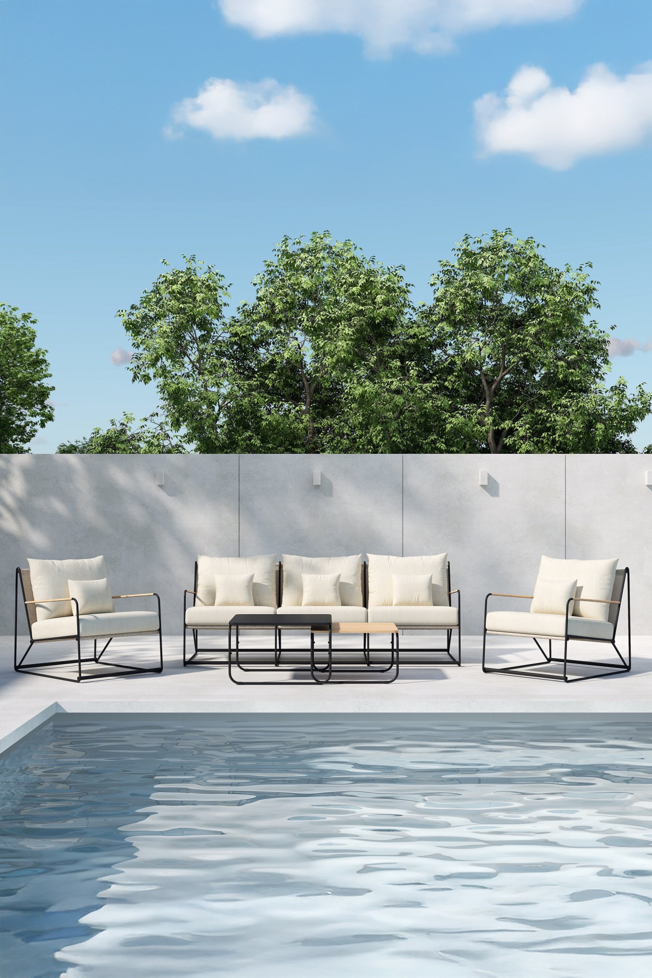 Venture Home Gartenlounge-Set »Palazzo, großzügiges Outdoor-Set für hohen Sitzkomfort« 5 tlg. Loungemöbel mit Stoffbezug, angenehm, weich