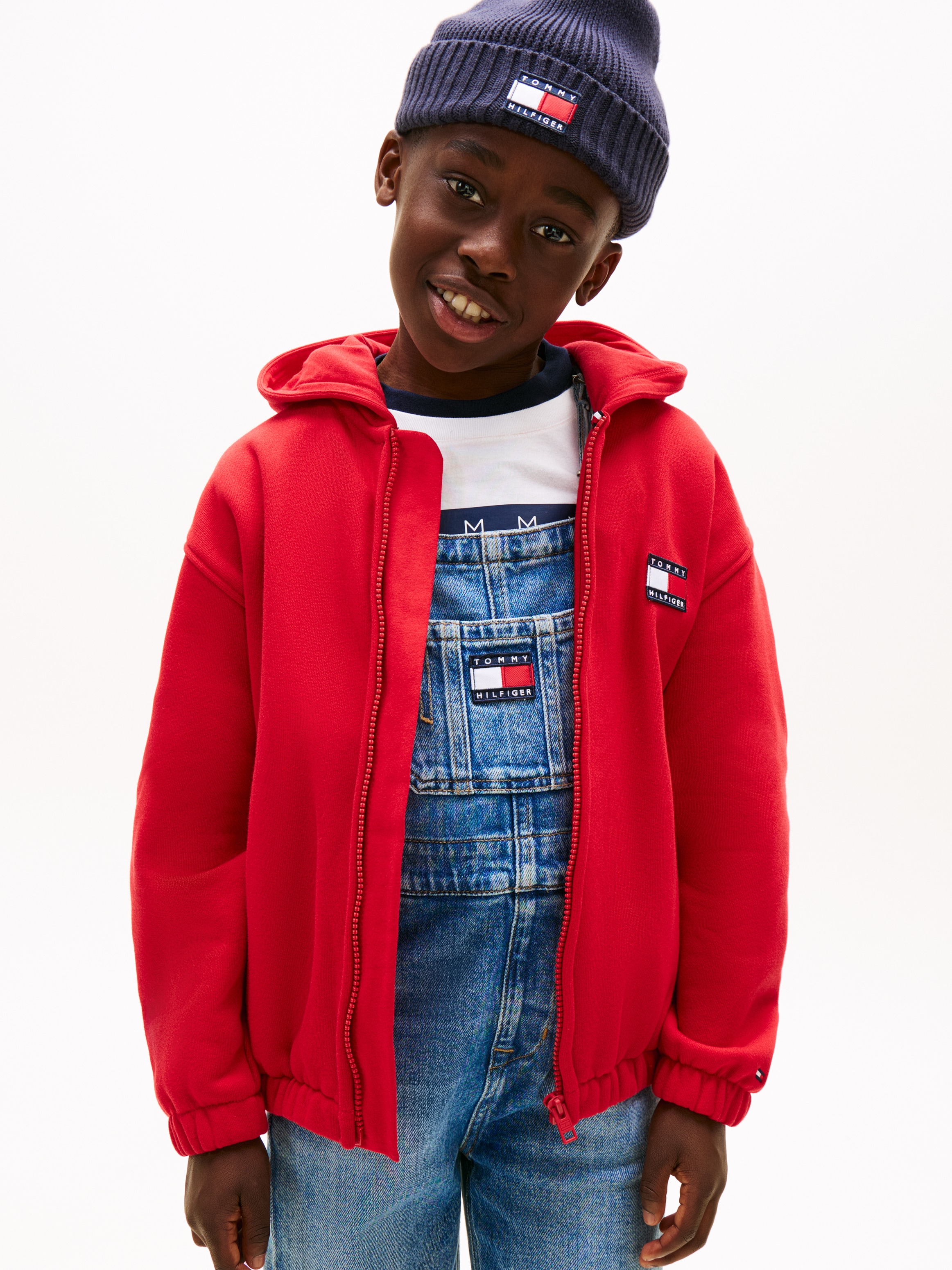 Tommy Hilfiger Kapuzensweatjacke Kinder bis 16 Jahre, mit Kapuze