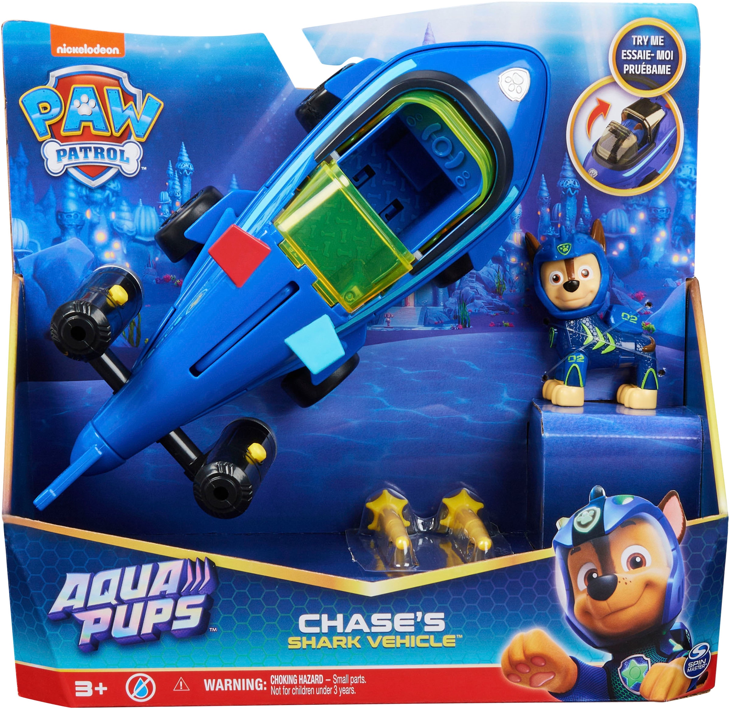 Spin Master Spielzeug-Auto »Paw Patrol - Aqua Pups - Basic Themed Vehicles Solid Chase«, mit Funktionen