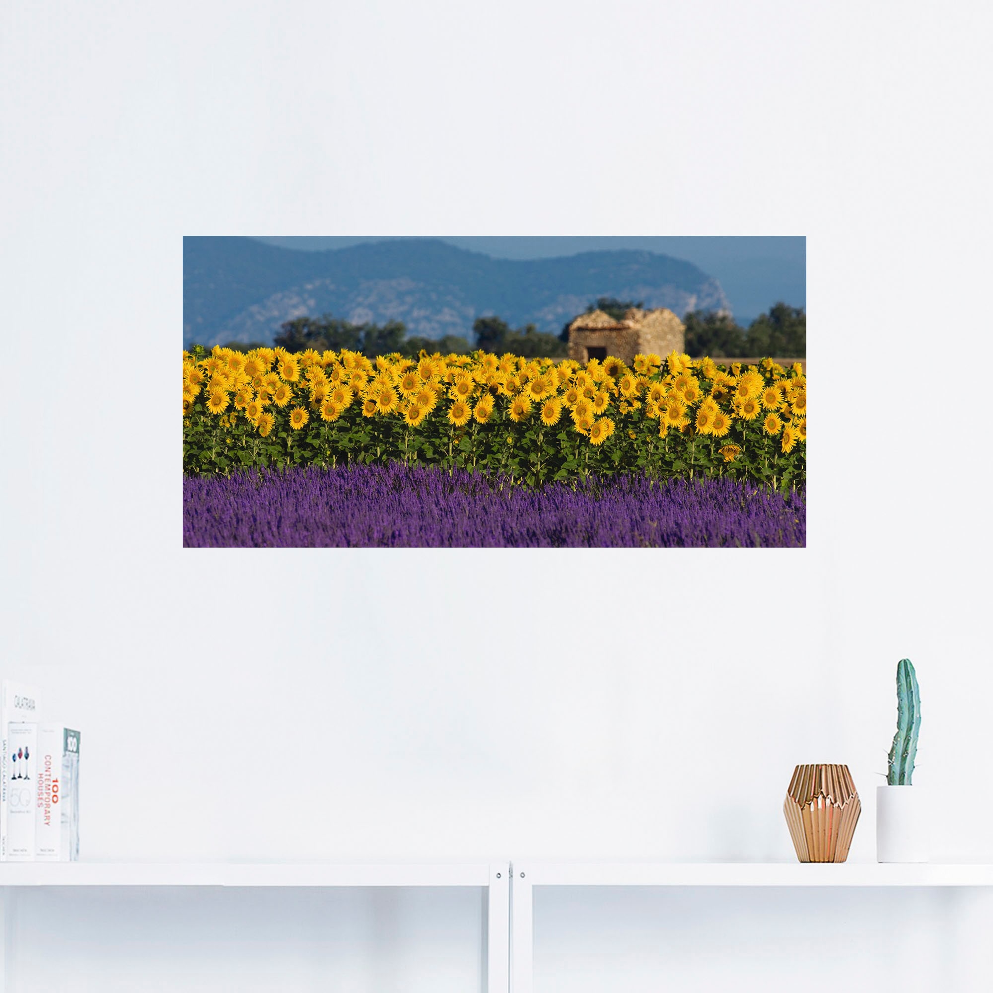 Artland Wandbild »Lavendel Sonnenblumen in der Provence«, Blumenwiese, (1 St.), als Alubild, Leinwandbild, Wandaufkleber oder Poster in versch. Größen