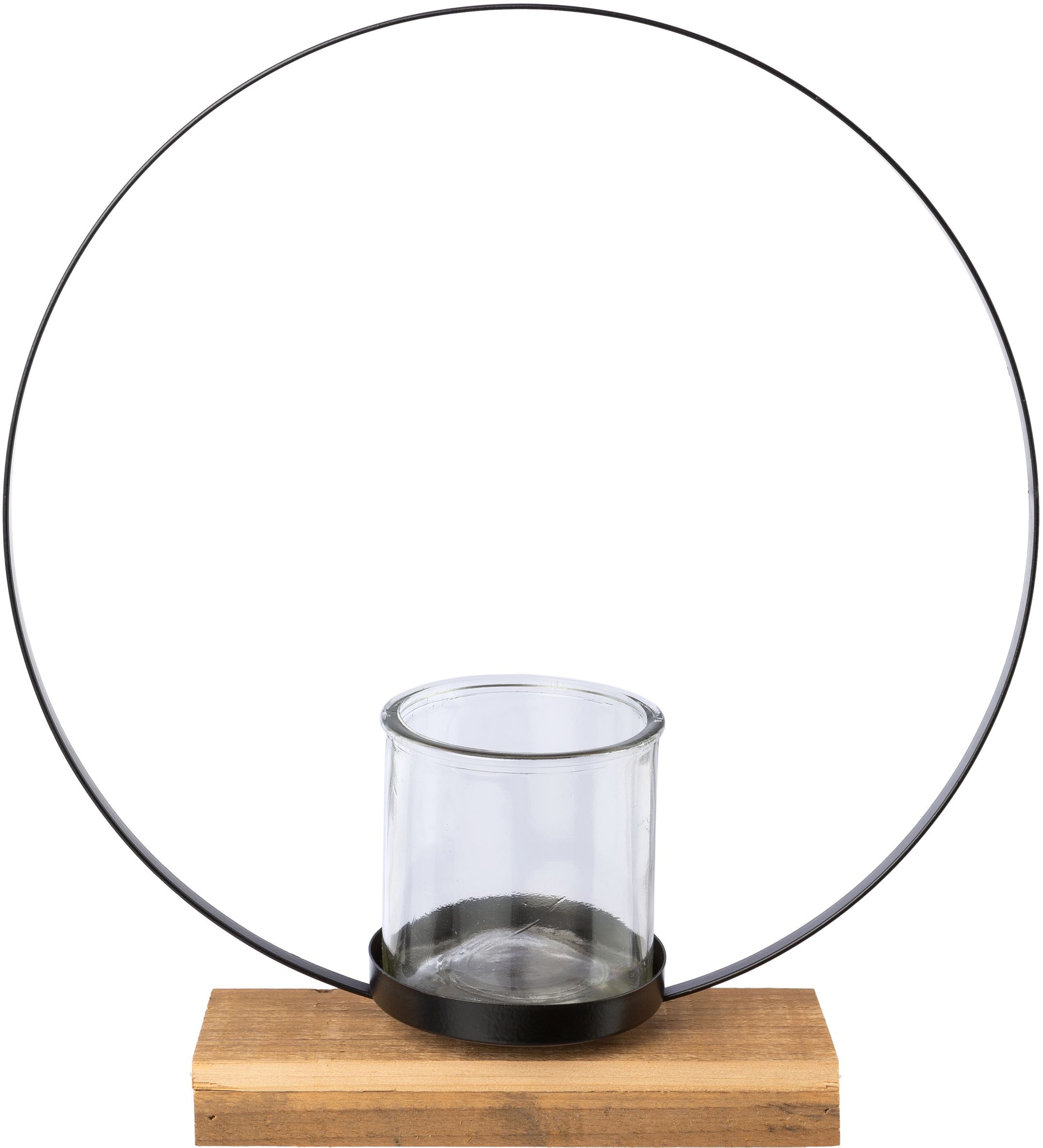 Creativ deco Teelichthalter, (1 St.), auf edlem Holzfuß, Höhe ca. 39 cm  bestellen im OTTO Online Shop