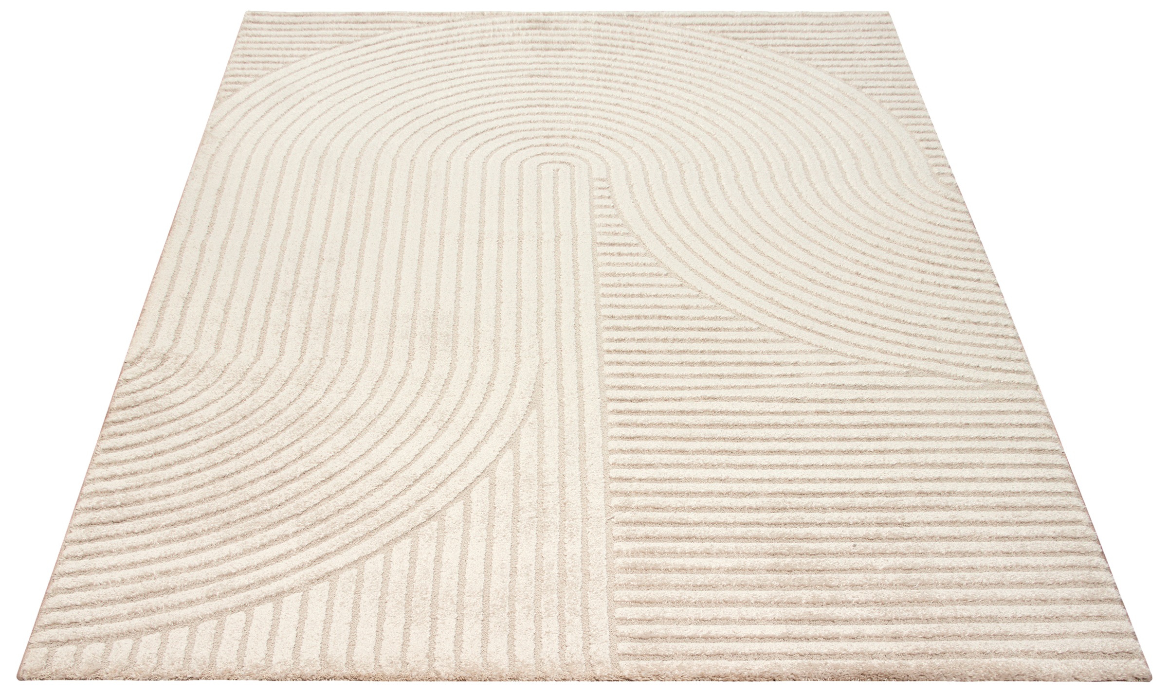 merinos Teppich »Elio«, rechteckig, 16 mm Höhe, moderner Kurzflor Teppich mit Hoch-Tief-Effekt, 3D Effekt