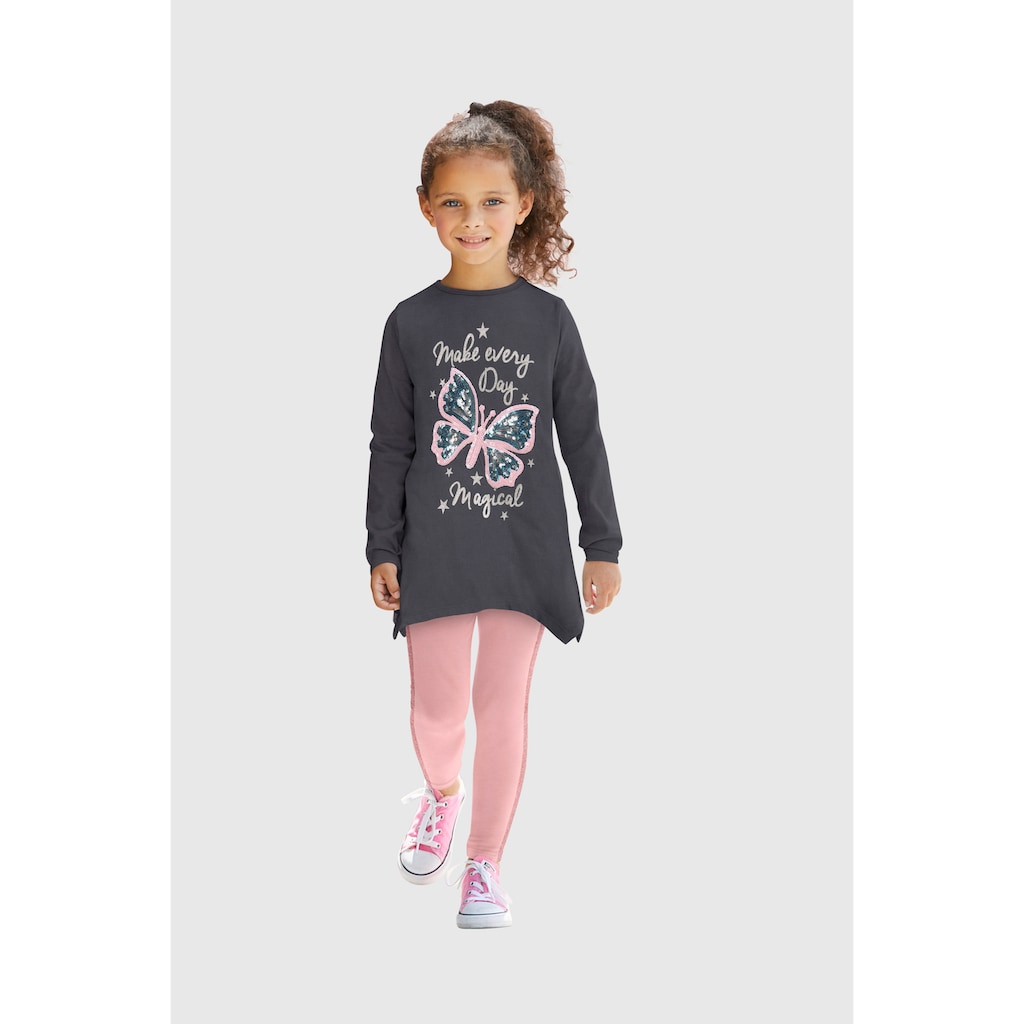 KIDSWORLD Longshirt & Leggings »für kleine Mädchen«, (Set, 2 tlg.)