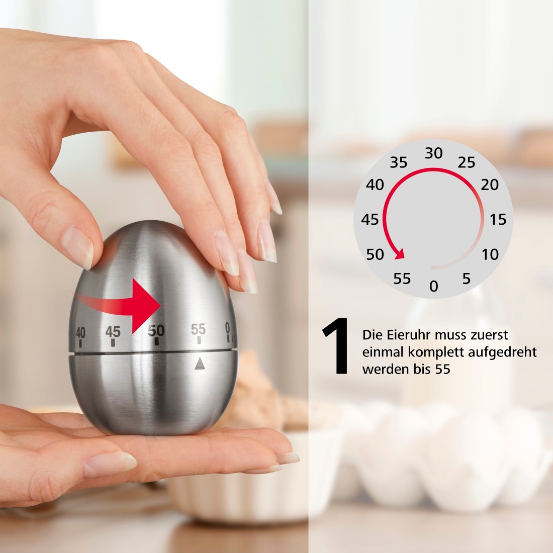 Xavax Küchentimer »Eieruhr Küchentimer Kurzzeitmesser Kurzzeitwecker« Edelstahl