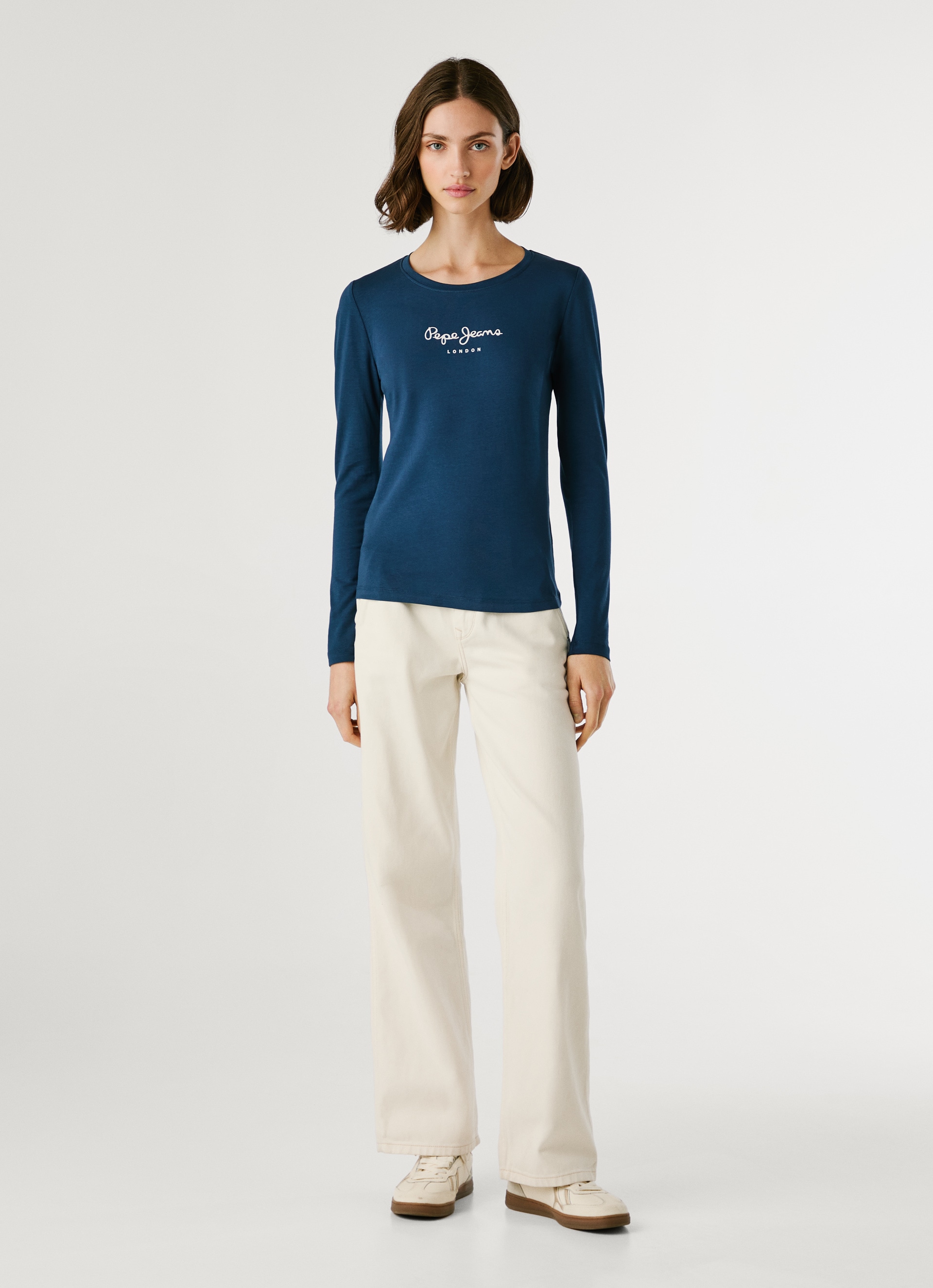 Pepe Jeans Langarmshirt »NEW VIRGINA L/S« mit Logo-Print