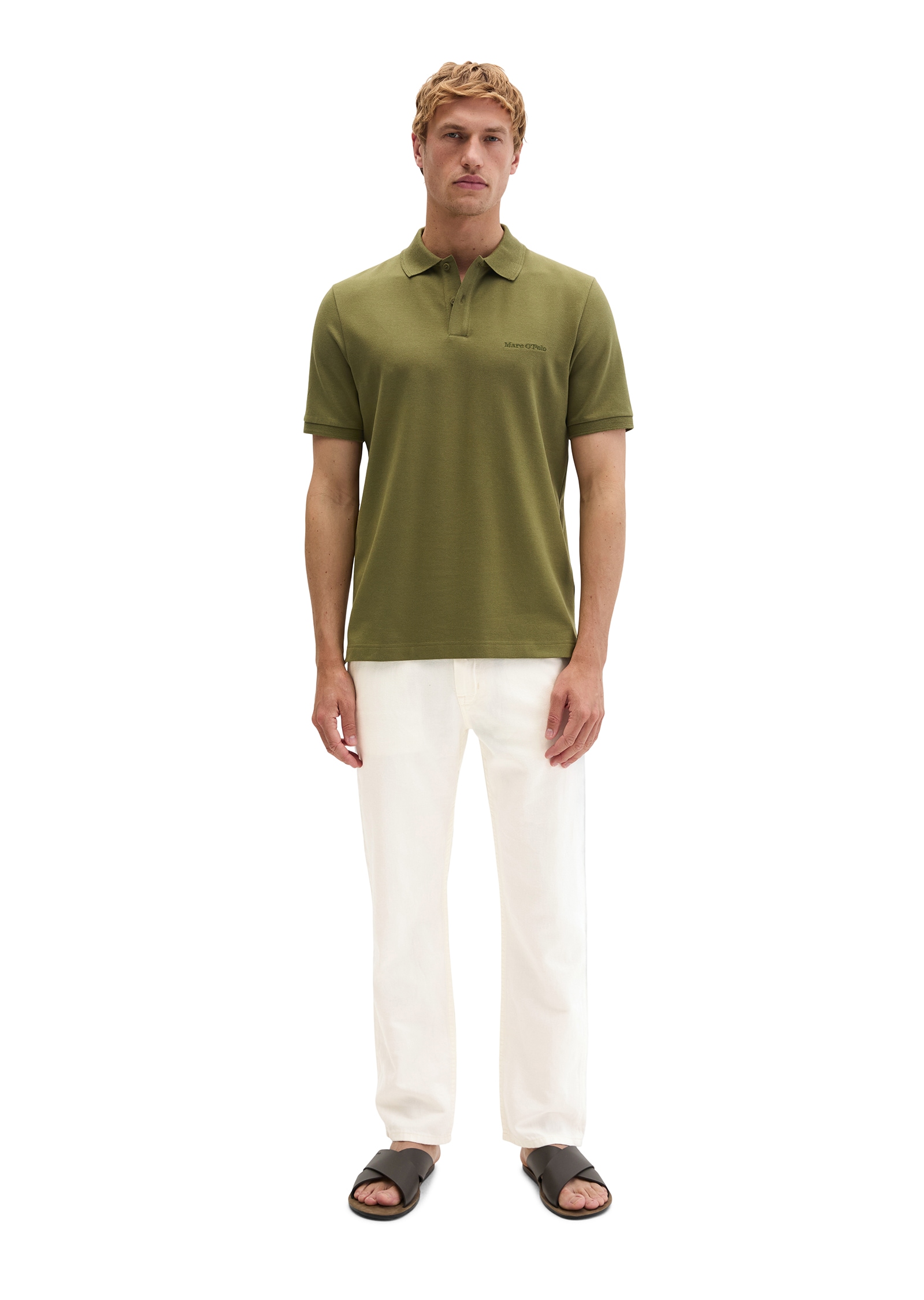 Marc O'Polo Poloshirt Piqué slim aus mittelschwerem Bio-Baumwoll-Viskose-Mix