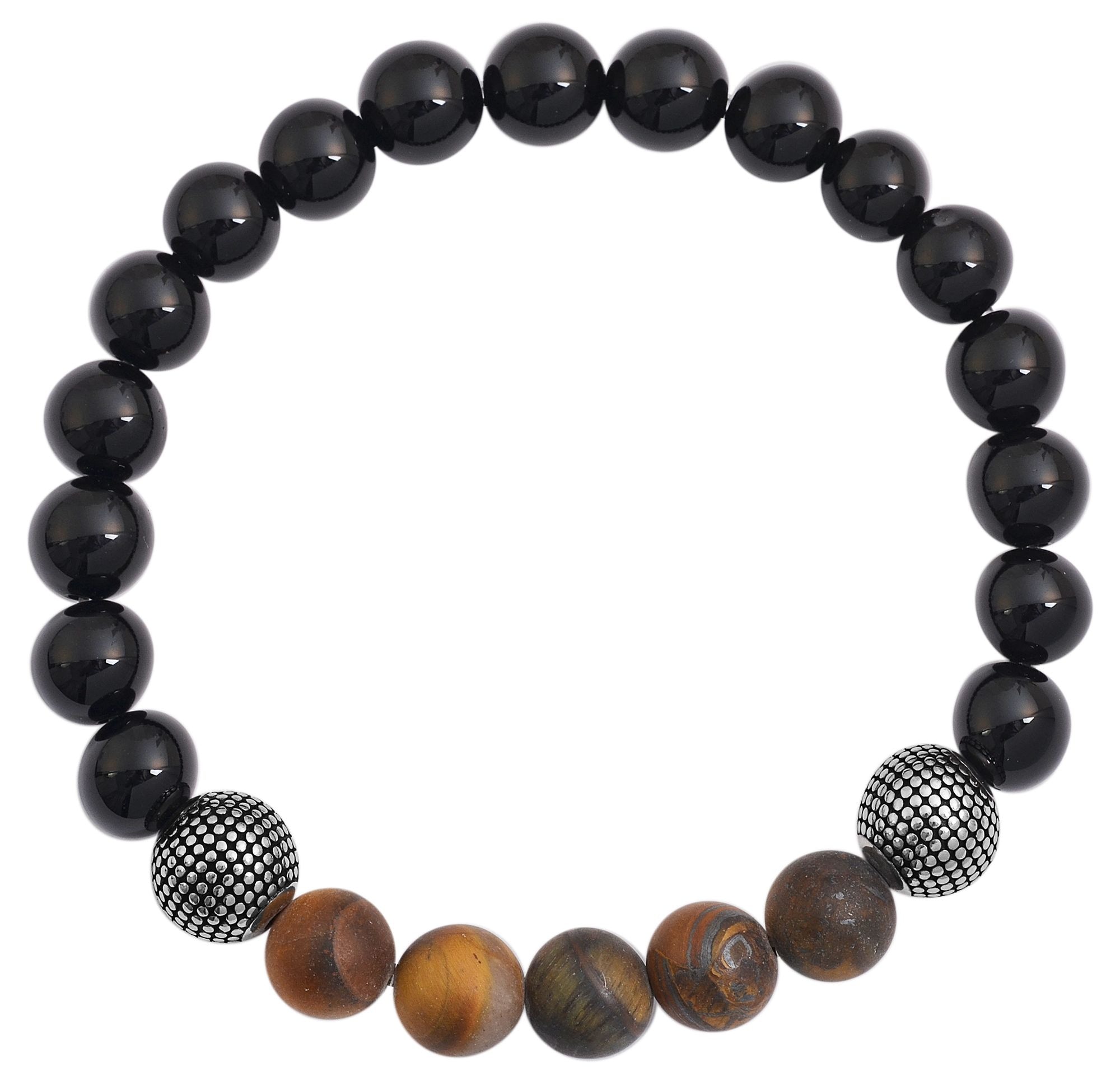 Adelia´s Armband »Unisex Armband ¿ Kugelarmband aus Edelstahl mit Onyx 19 cm«