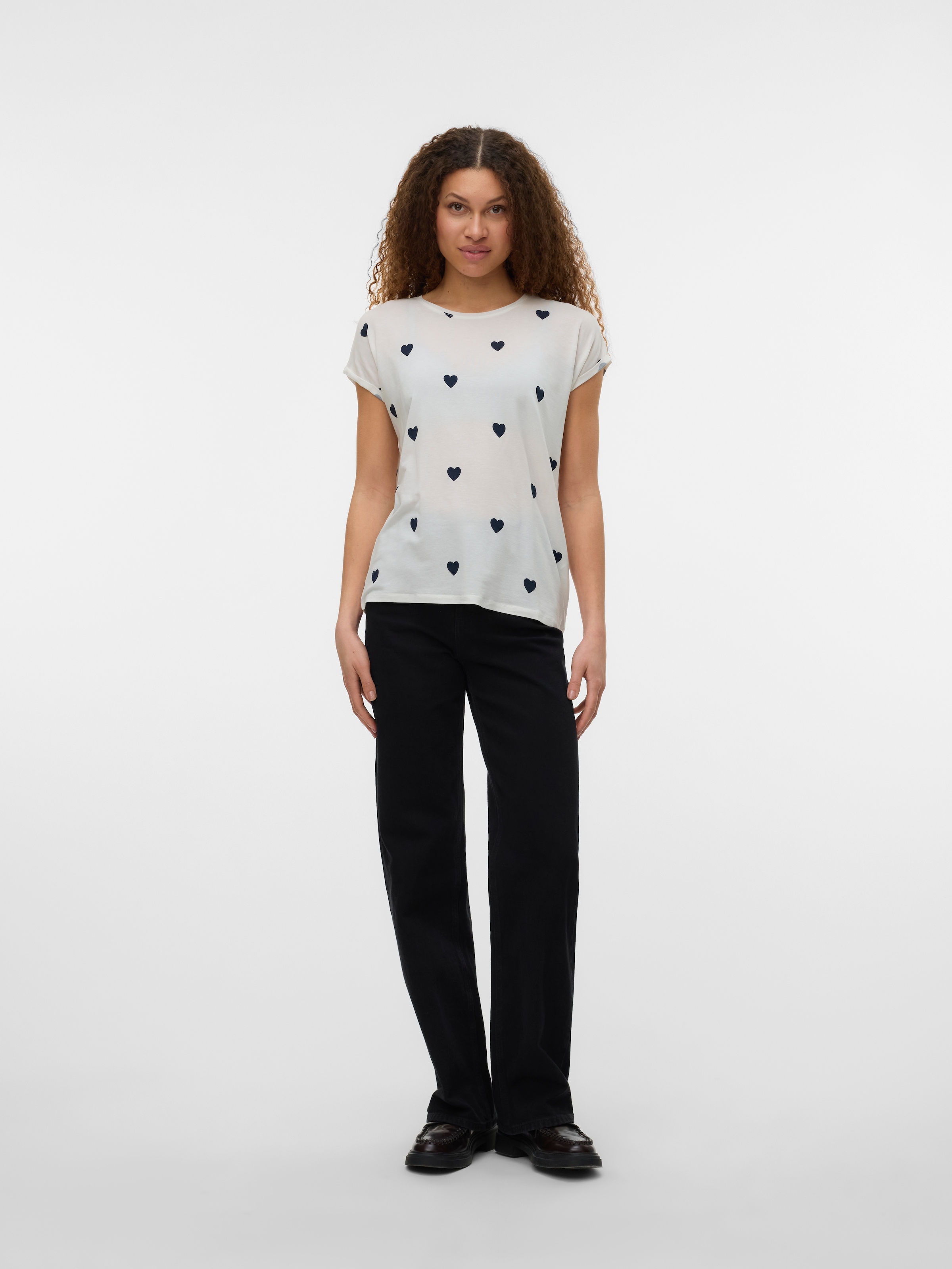 Vero Moda Kurzarmshirt »VMAVA SS TOP MULTI AOP NOOS« Materialmix, regular fit