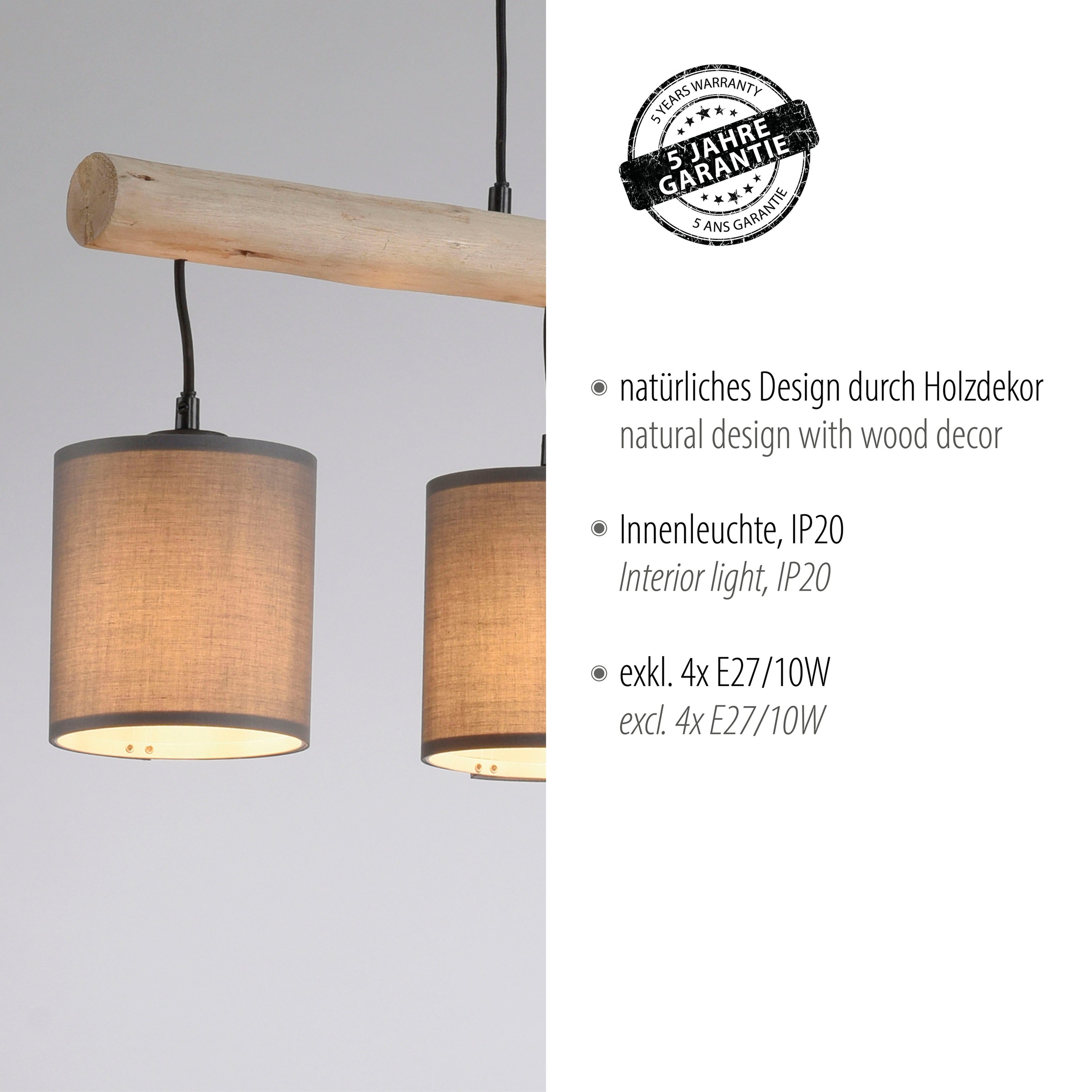 JUST LIGHT Pendelleuchte »GREEN TRIB« E27 1 Stk.